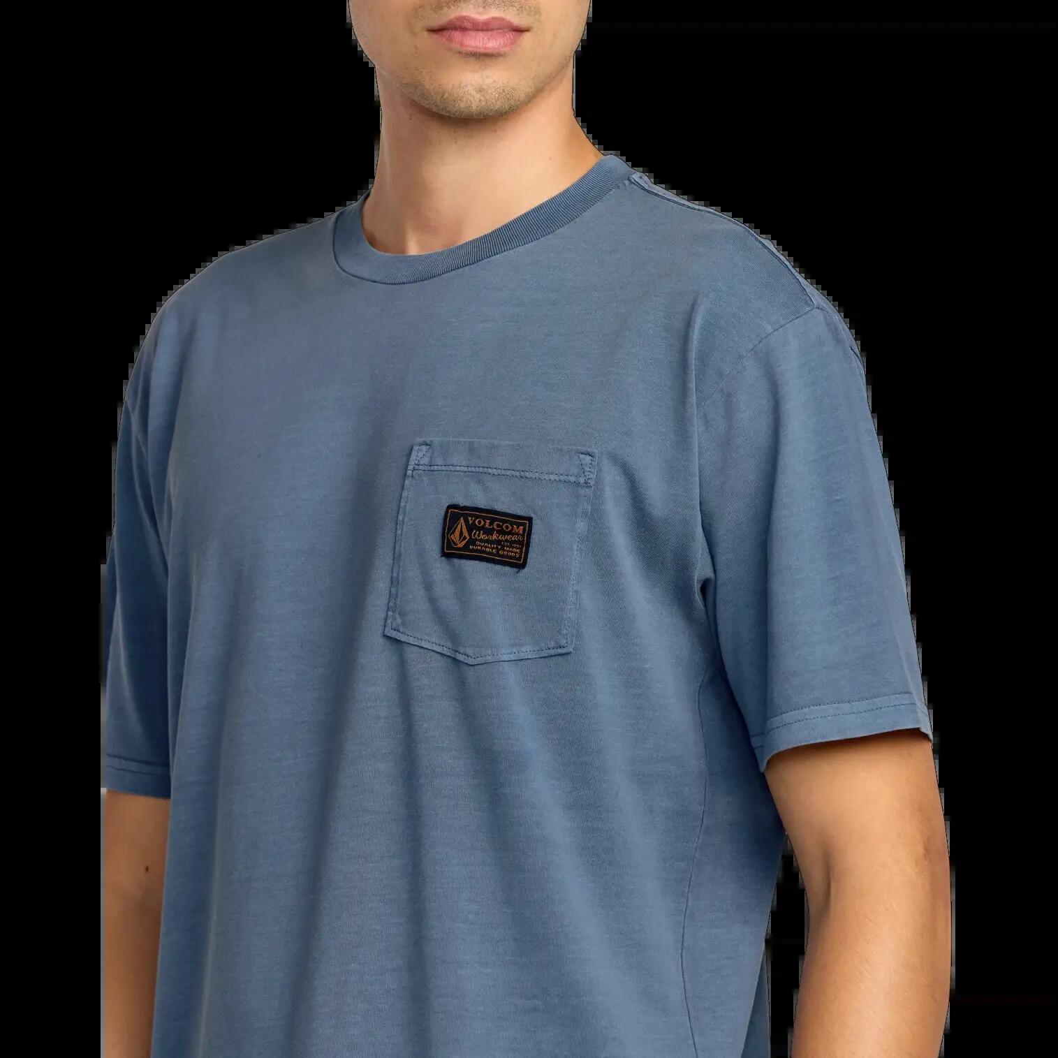 Volcom Workwear Certified T-Shirt Blau Waschung 5/7