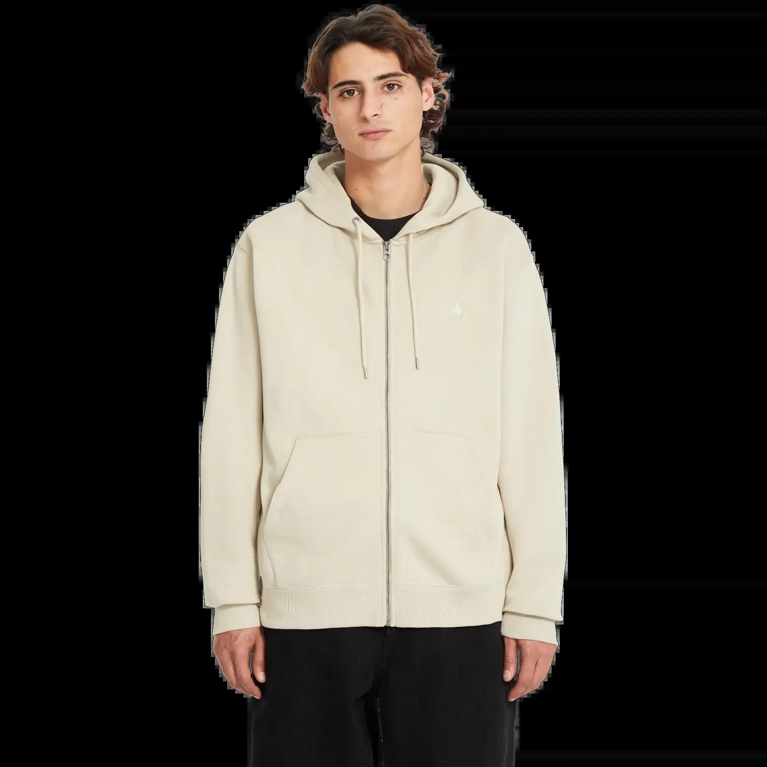 Sweat à capuche zippé Volcom Single Stone Zip Kaki clair 2/2