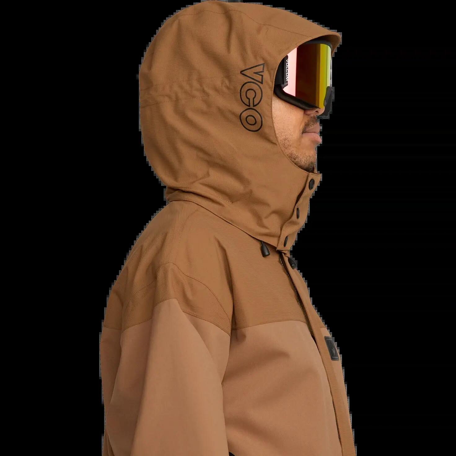 Casaco com capuz de snowboard Volcom Kleveland Marrón Terra 6/8