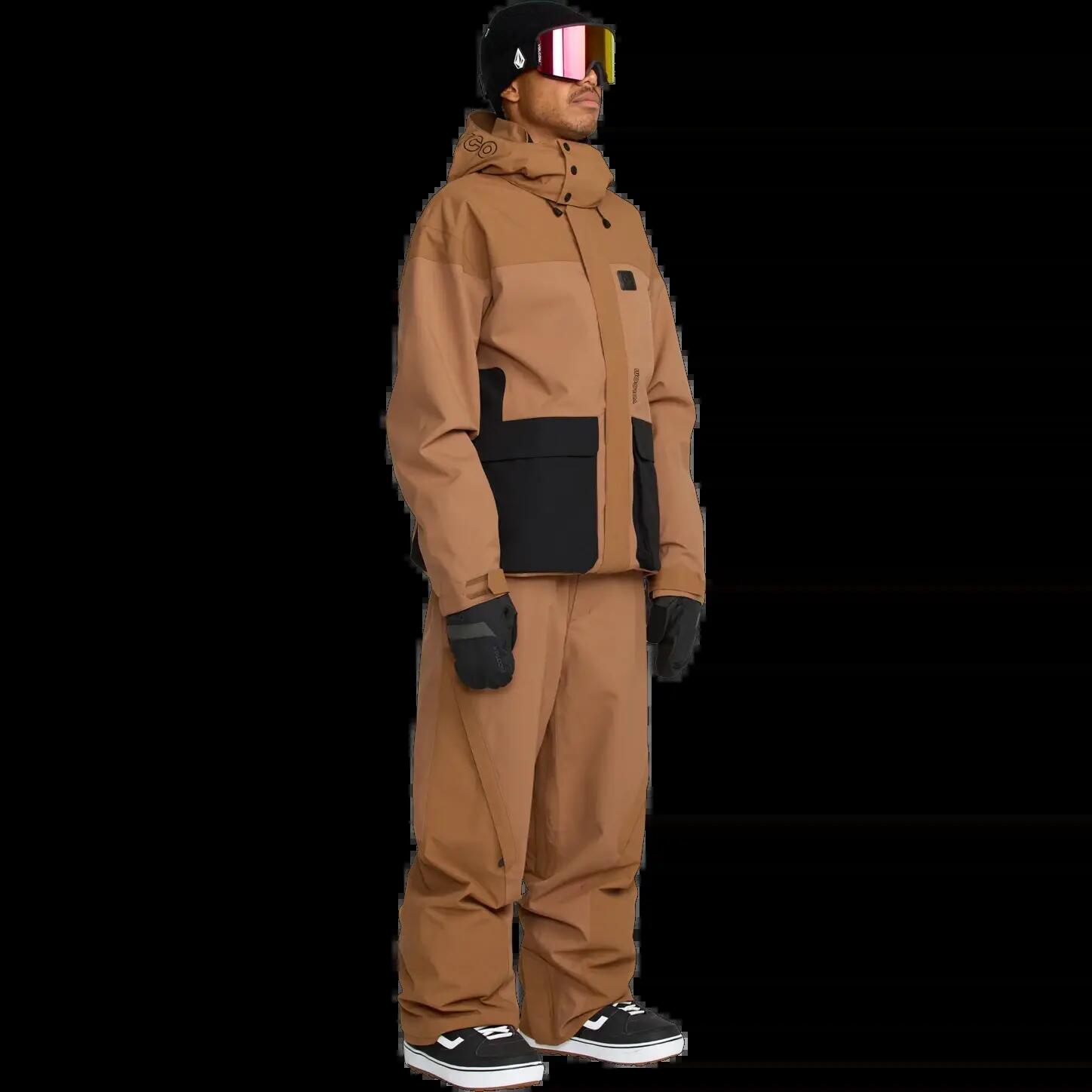 Casaco com capuz de snowboard Volcom Kleveland Marrón Terra 3/8