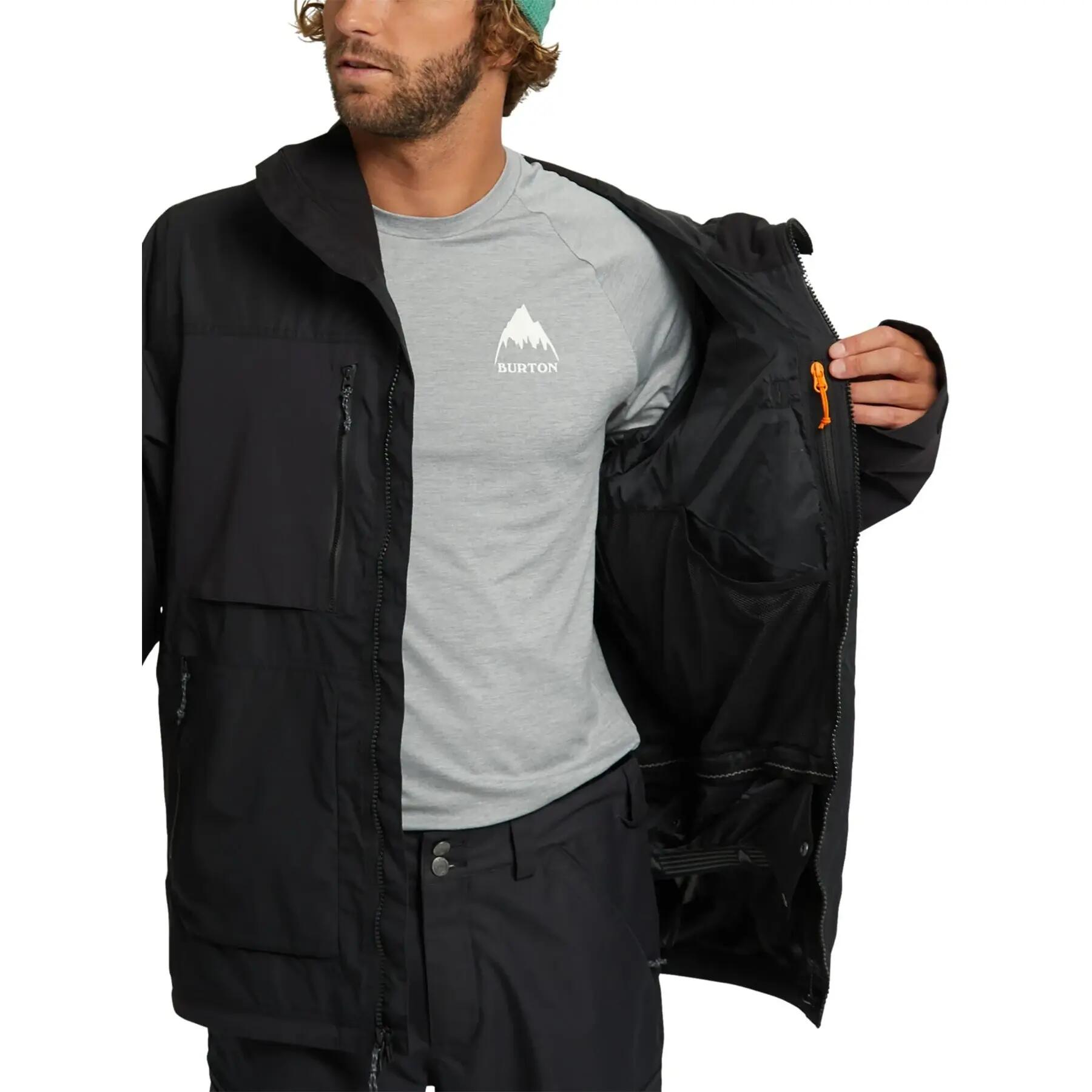 Casaco de snowboard com capuz e zíper Burton Frostner Preto 3/8
