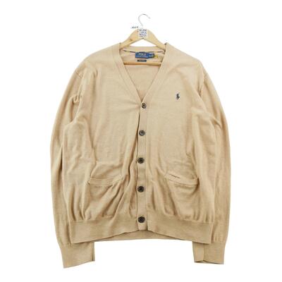 Tweedehands - heren gilet pima cotton cardigan beige - als nieuw