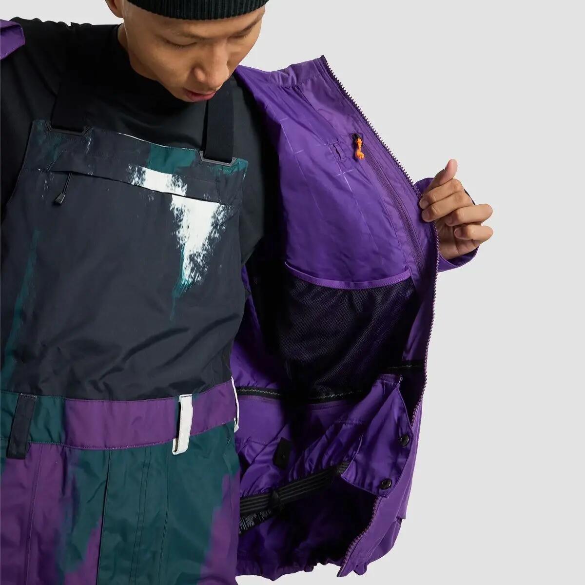 Casaco de snowboard com capuz e zíper Burton Frostner 2L Roxo Imperial 3/4