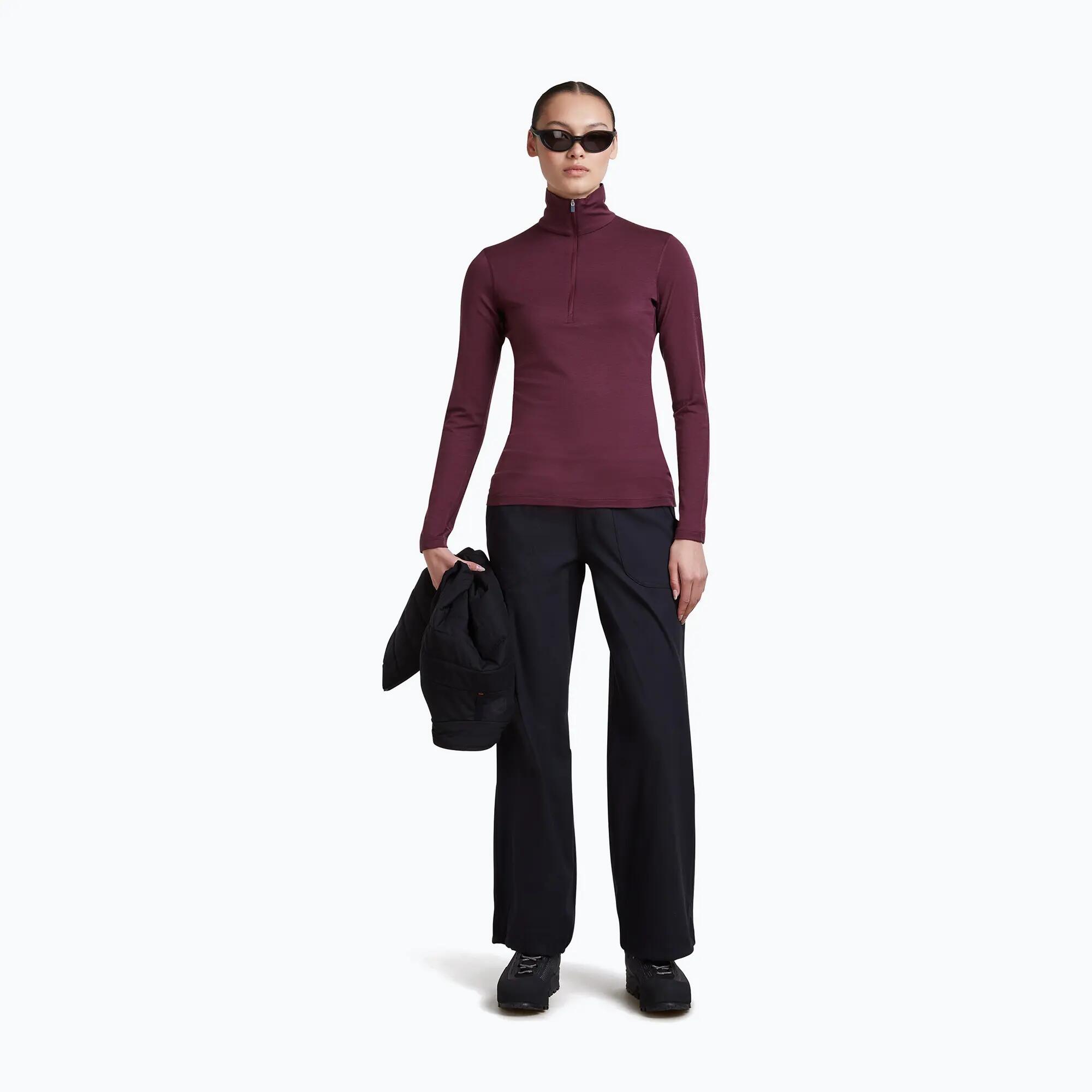 Bluza termoaktywna damska Icebreaker 200 Oasis Crewe Dark Berry 2/7