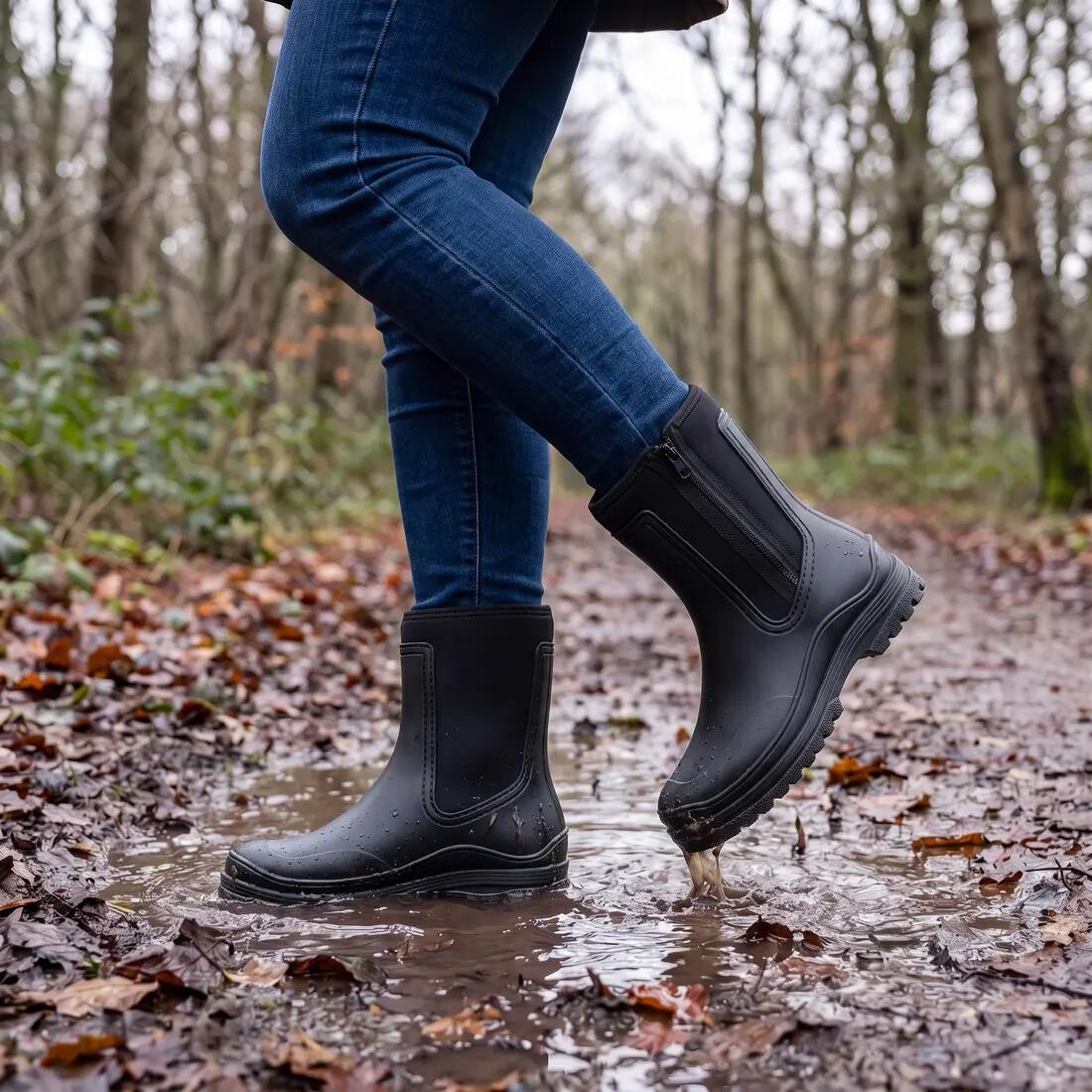 Botas de lluvia para mujer con cremallera 3/5