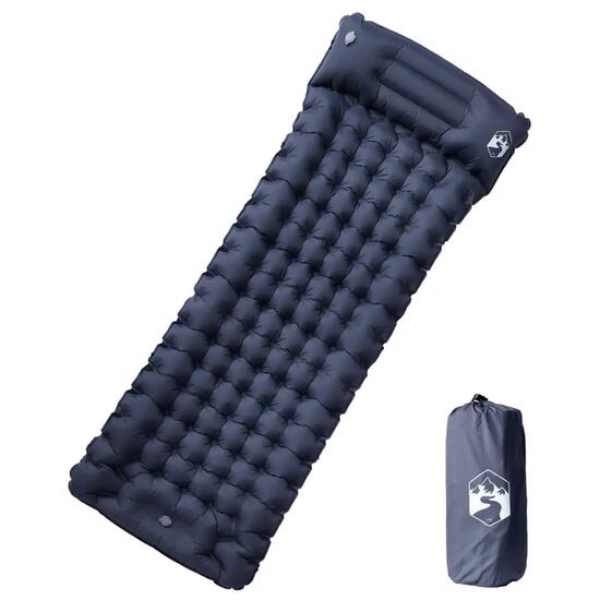 Matelas camping auto-gonflant 1 place vidaXL avec oreiller