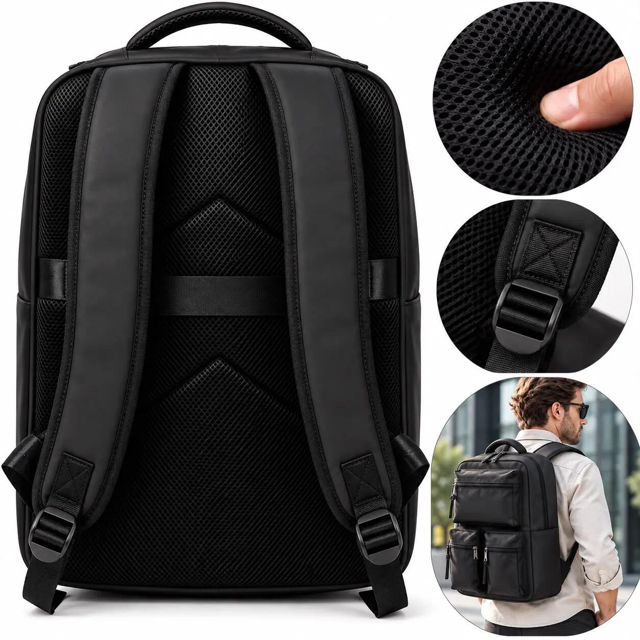 DUŻY PLECAK PODRÓŻNY DO SAMOLOTU 34 L NA LAPTOPA CZARNY NORLÄNDER TWILL 7/7