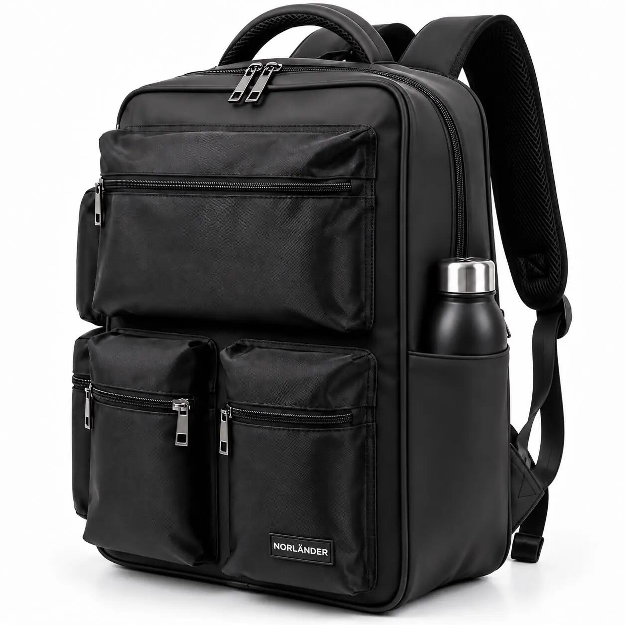 DUŻY PLECAK PODRÓŻNY DO SAMOLOTU 34 L NA LAPTOPA CZARNY NORLÄNDER TWILL 2/7