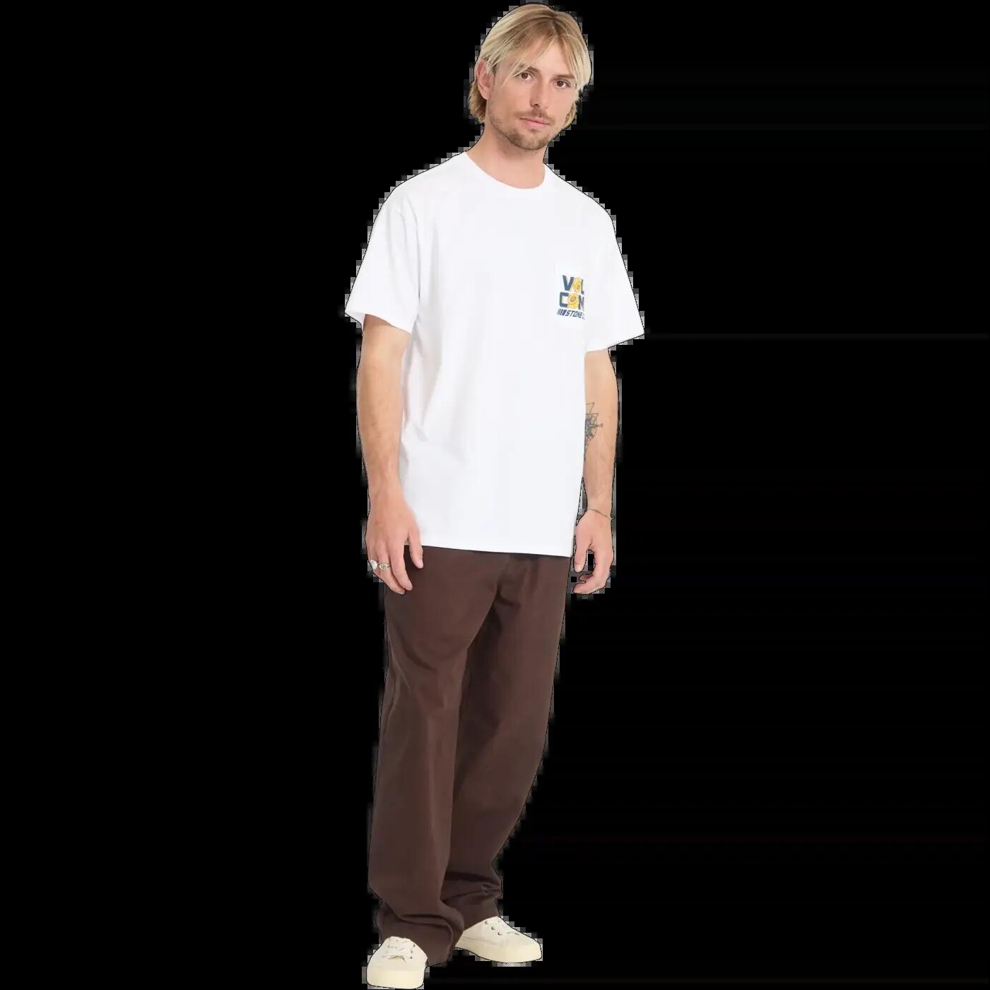 T-shirt Volcom PARTED OUT POCKET SST Blanc 6/6