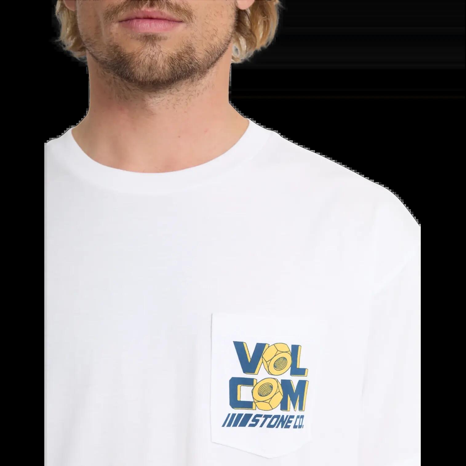 T-shirt Volcom PARTED OUT POCKET SST Blanc 4/6