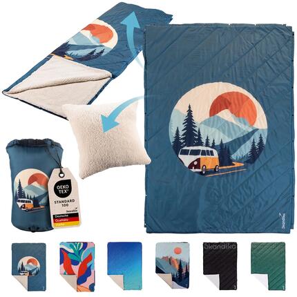 Gebraucht - Campingdecke Liva - 4-in-1 Outdoor Decke - Schlafsack - Kissen