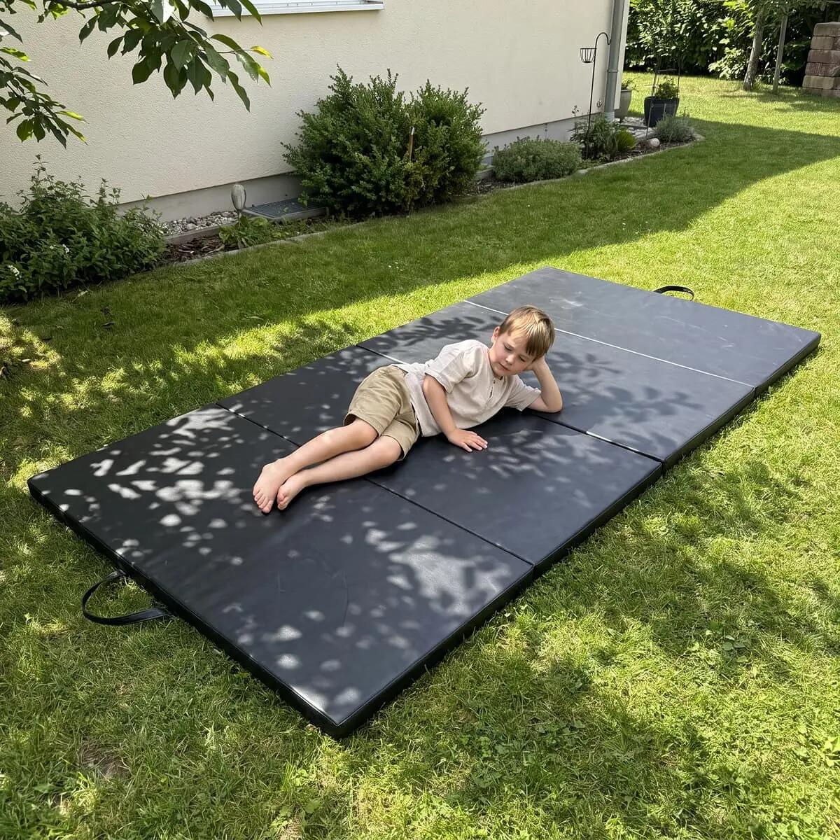 Materac Gimnastyczny Składany Satelitte 240×120×5 Cm - Czarny 7/7