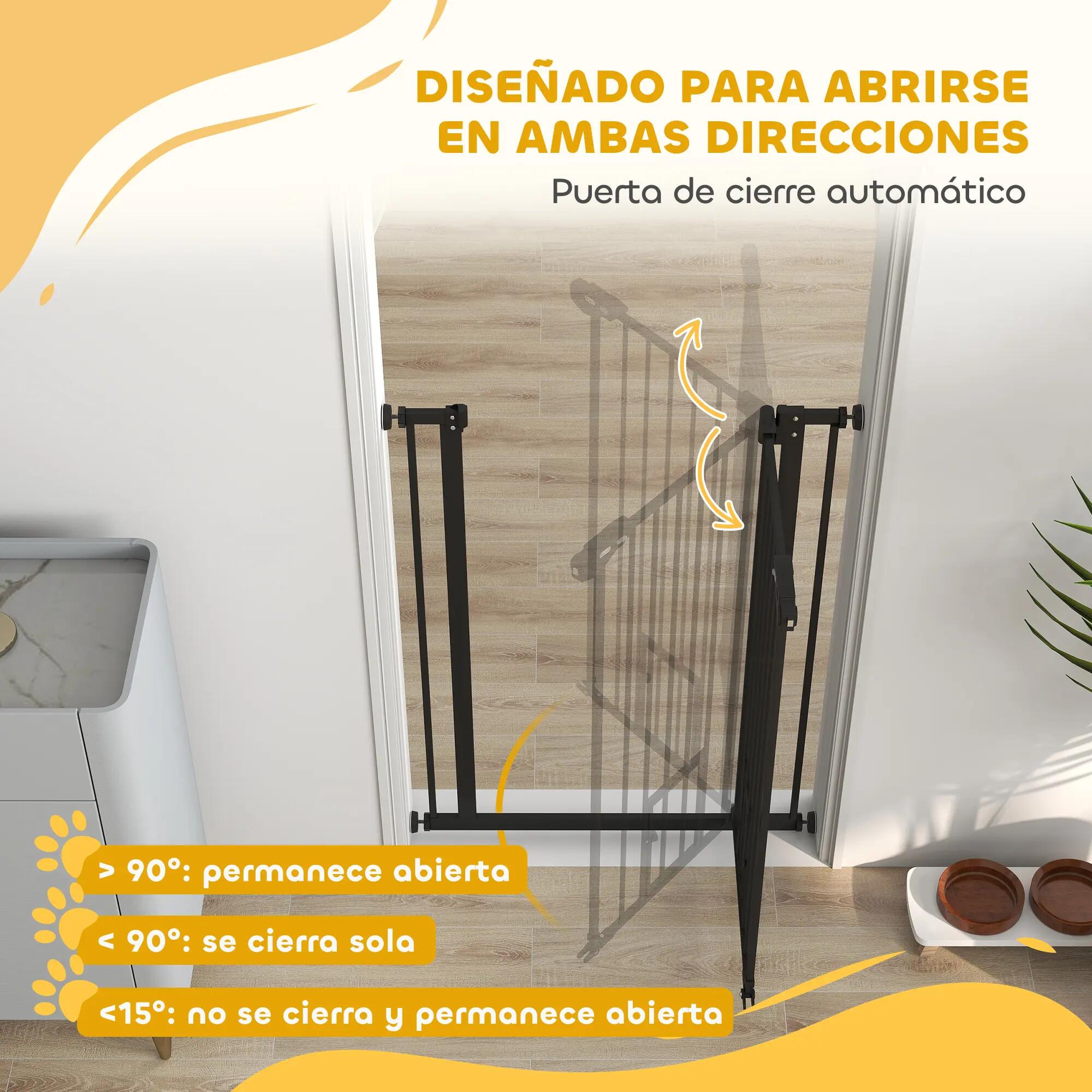 Barreira de segurança 80x3.5x104.1 cm preto PawHut 4/8