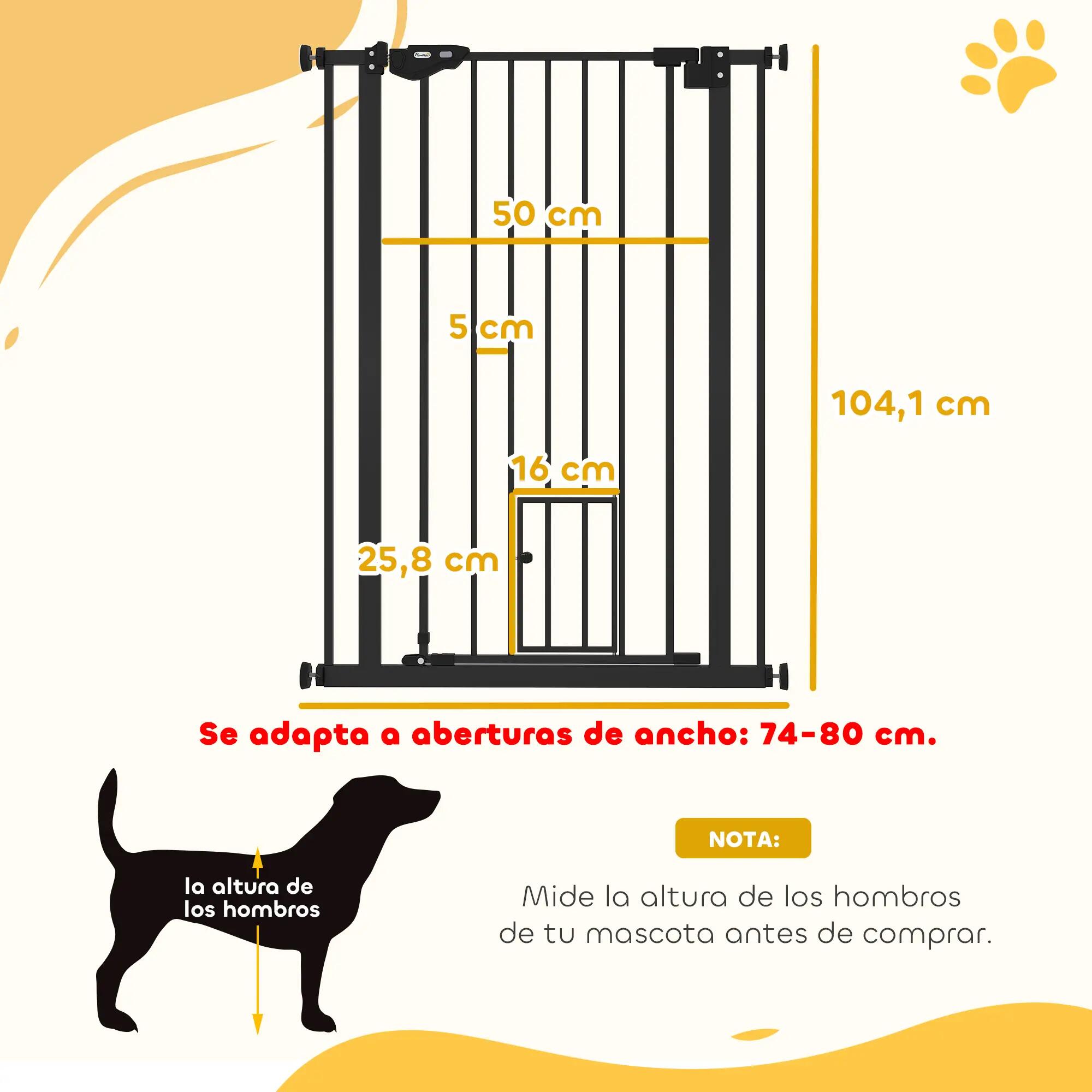 Barreira de segurança 80x3.5x104.1 cm preto PawHut 2/8