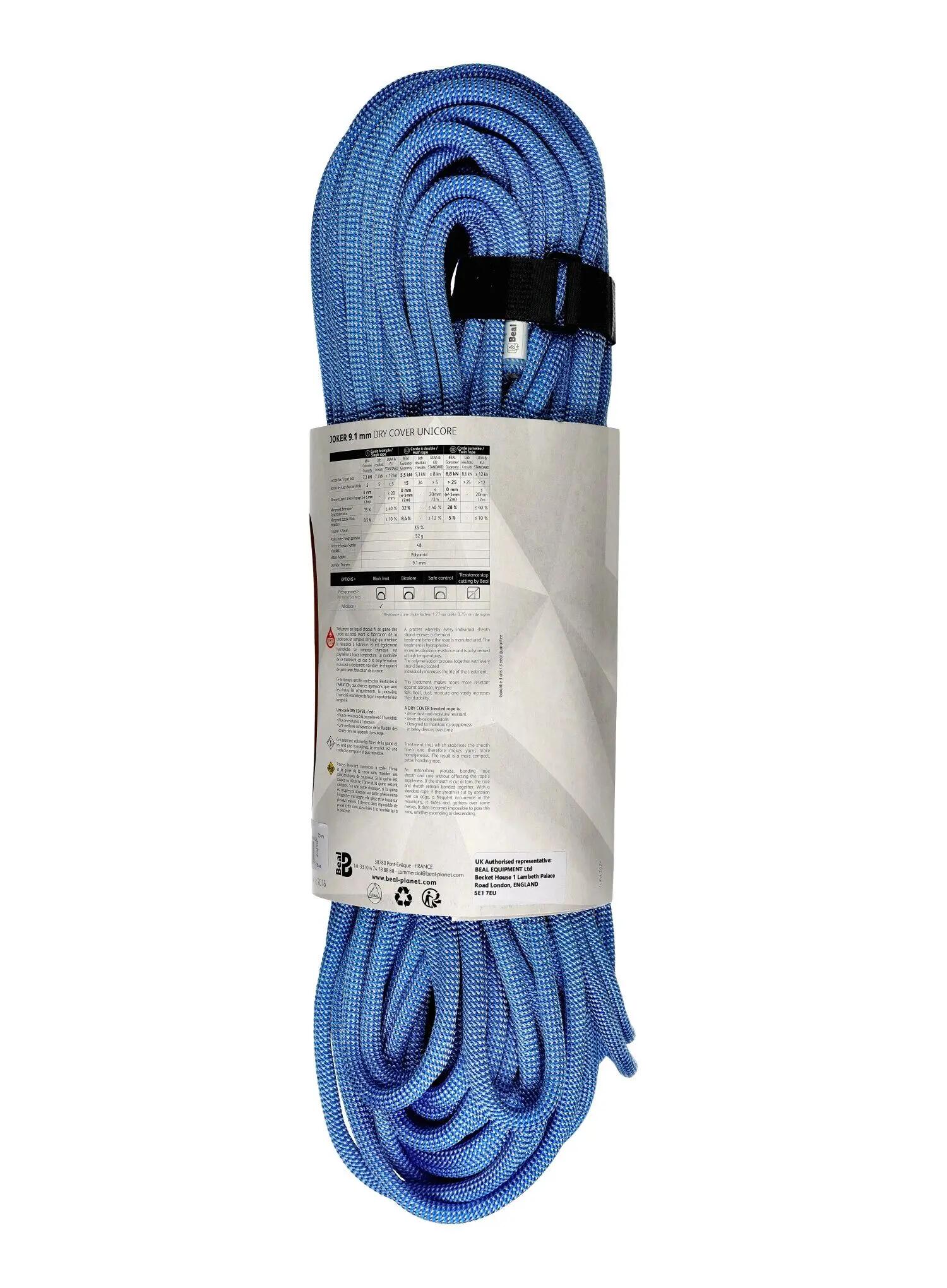 Lina dynamiczna Beal Joker Soft Unicore 9,1 mm x 70 m Dry Cover - blue 2/4