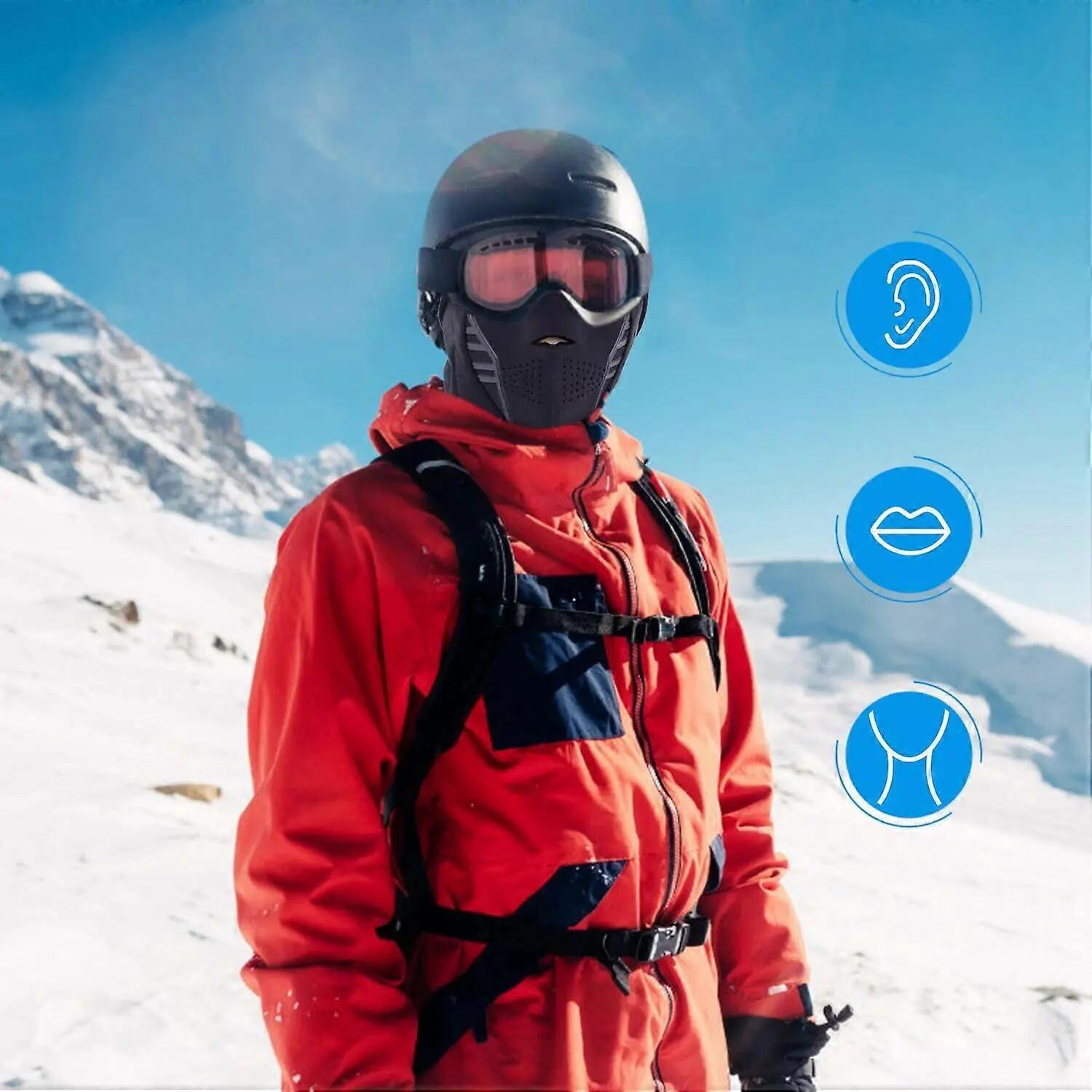 Masque de ski polaire coupe-vent d'hiver, cagoule, couvre-chef, masque thermique 2/4