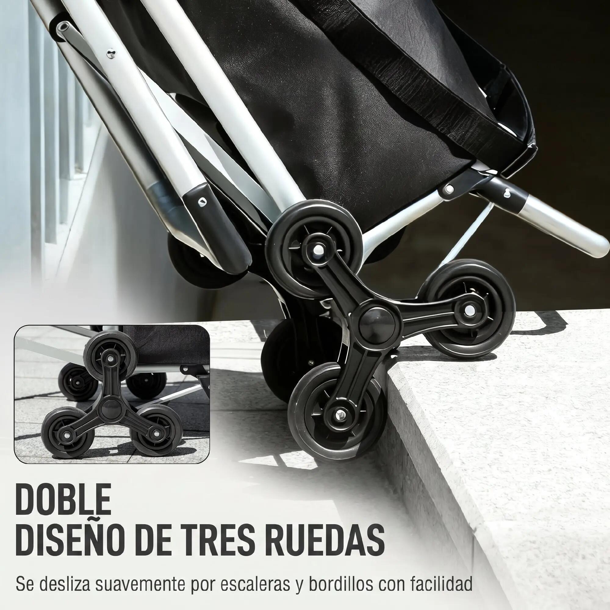 Carrinho de compras 46x59.5x97 cm preto HOMCOM 5/9