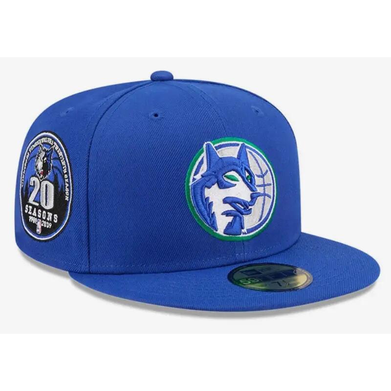 Casquette NBA Minnesota Timberwolves New Era Hardwood Classic 59FIFTY Bleu 4/4