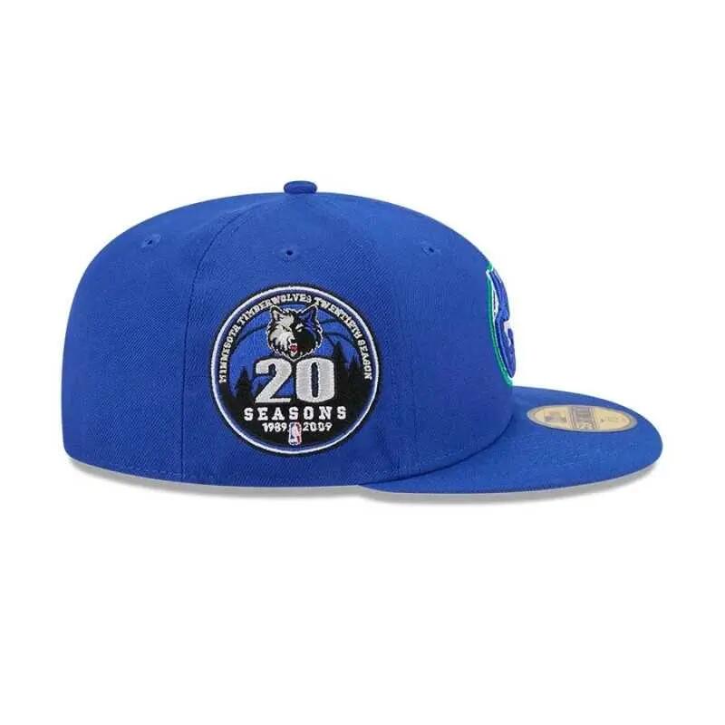 Casquette NBA Minnesota Timberwolves New Era Hardwood Classic 59FIFTY Bleu 3/4