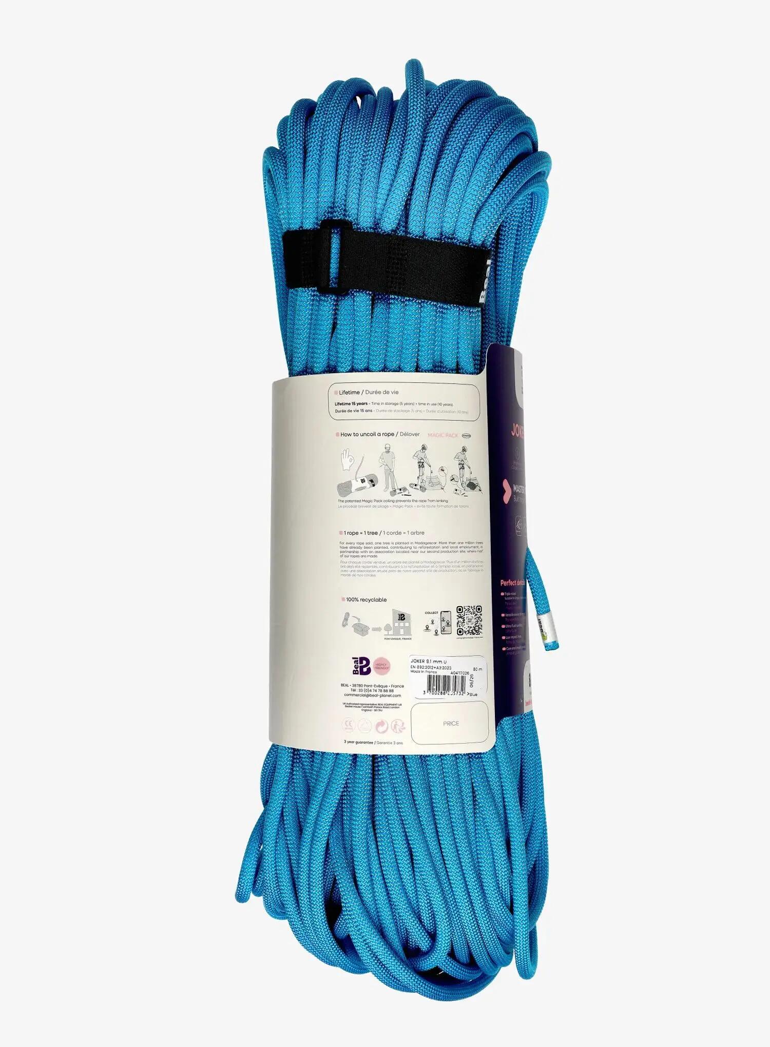 Lina dynamiczna Beal Joker Unicore Dry Cover 9,1 mm 80 m - blue 2/5