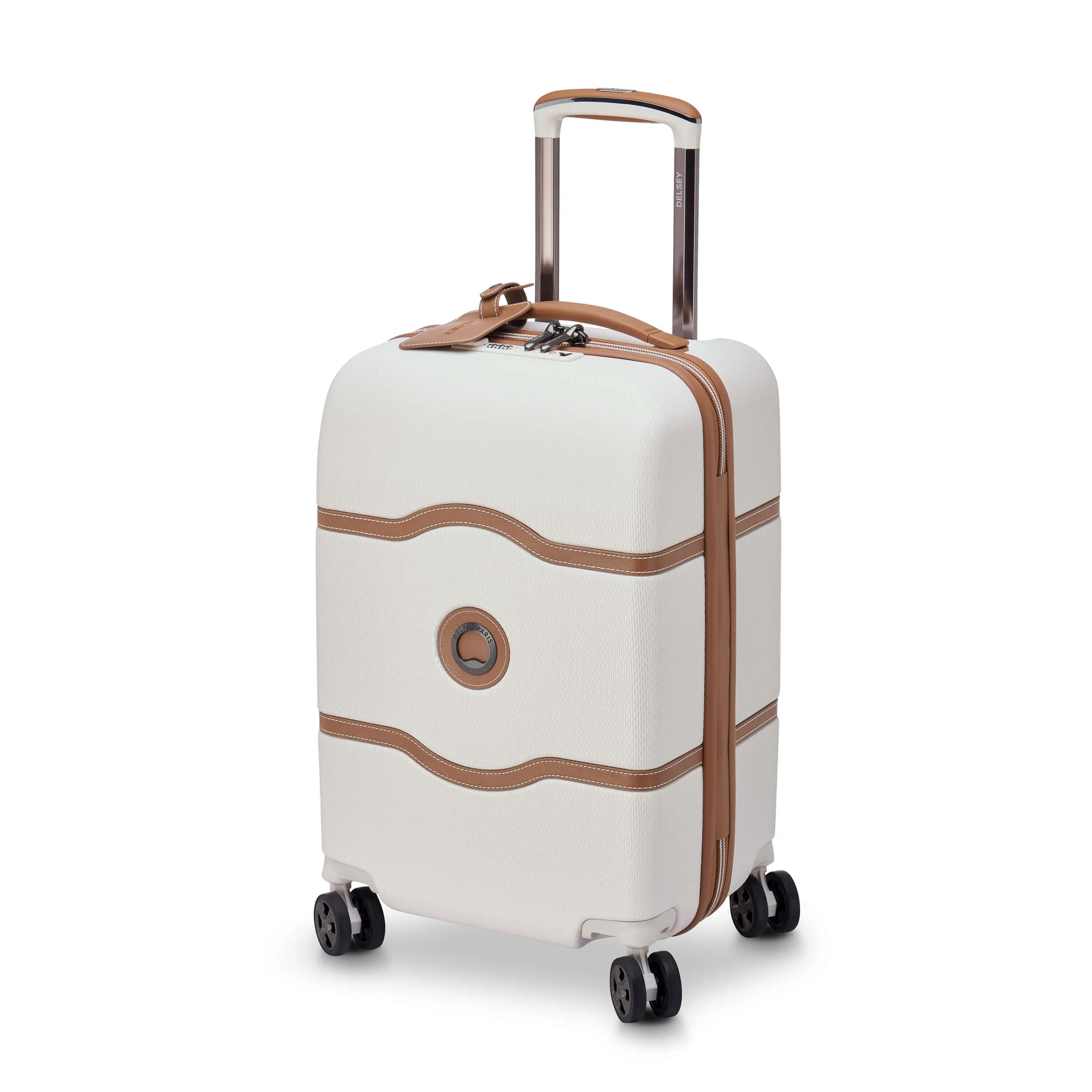 Delsey Chatelet Air 2.0 Mała twarda biała walizka kabinowa na kółkach 55 cm 14/15