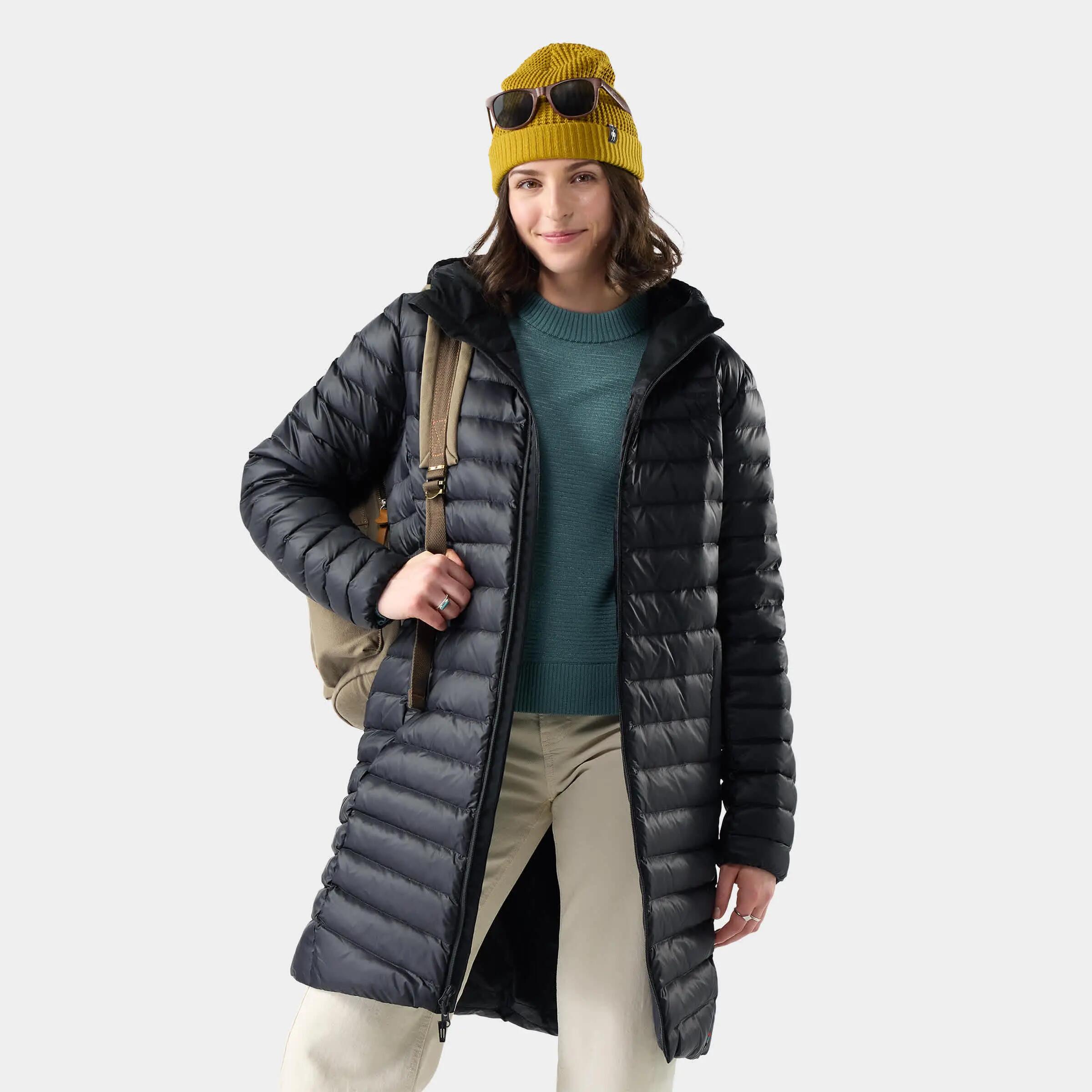 Geacă parka Smartwool Winterloft Hooded - negru | puf + Merino, mărime M