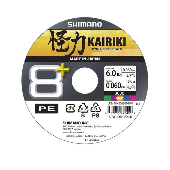 Filo da pesca intrecciato Shimano Kairiki 8+ Multicolore