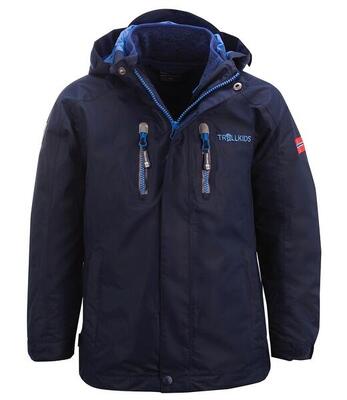 Kinder 3in1 Jacke Lofoten Wasserdicht Marineblau / Französischblau