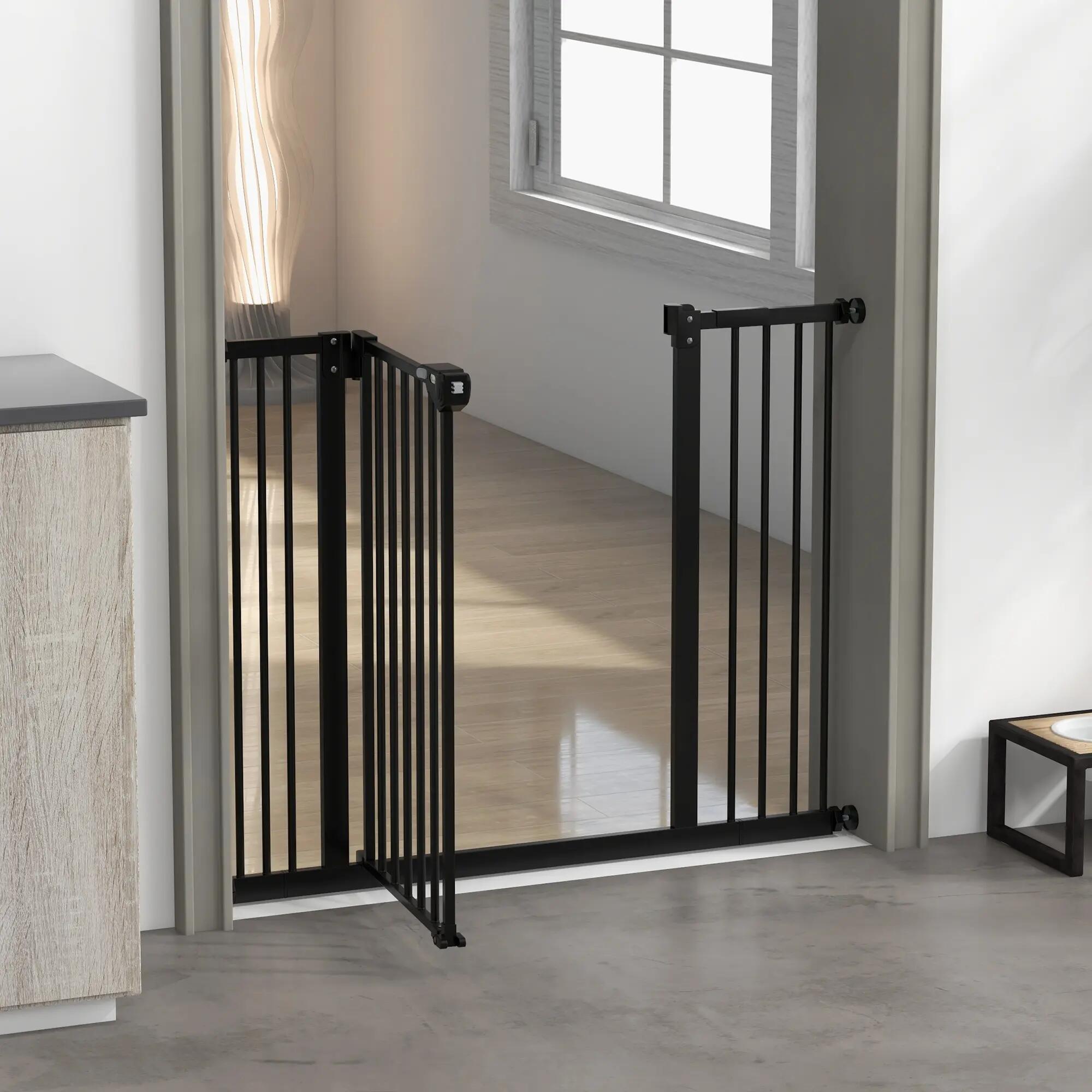 Barreira de segurança 100x2x77 cm preto PawHut 8/9