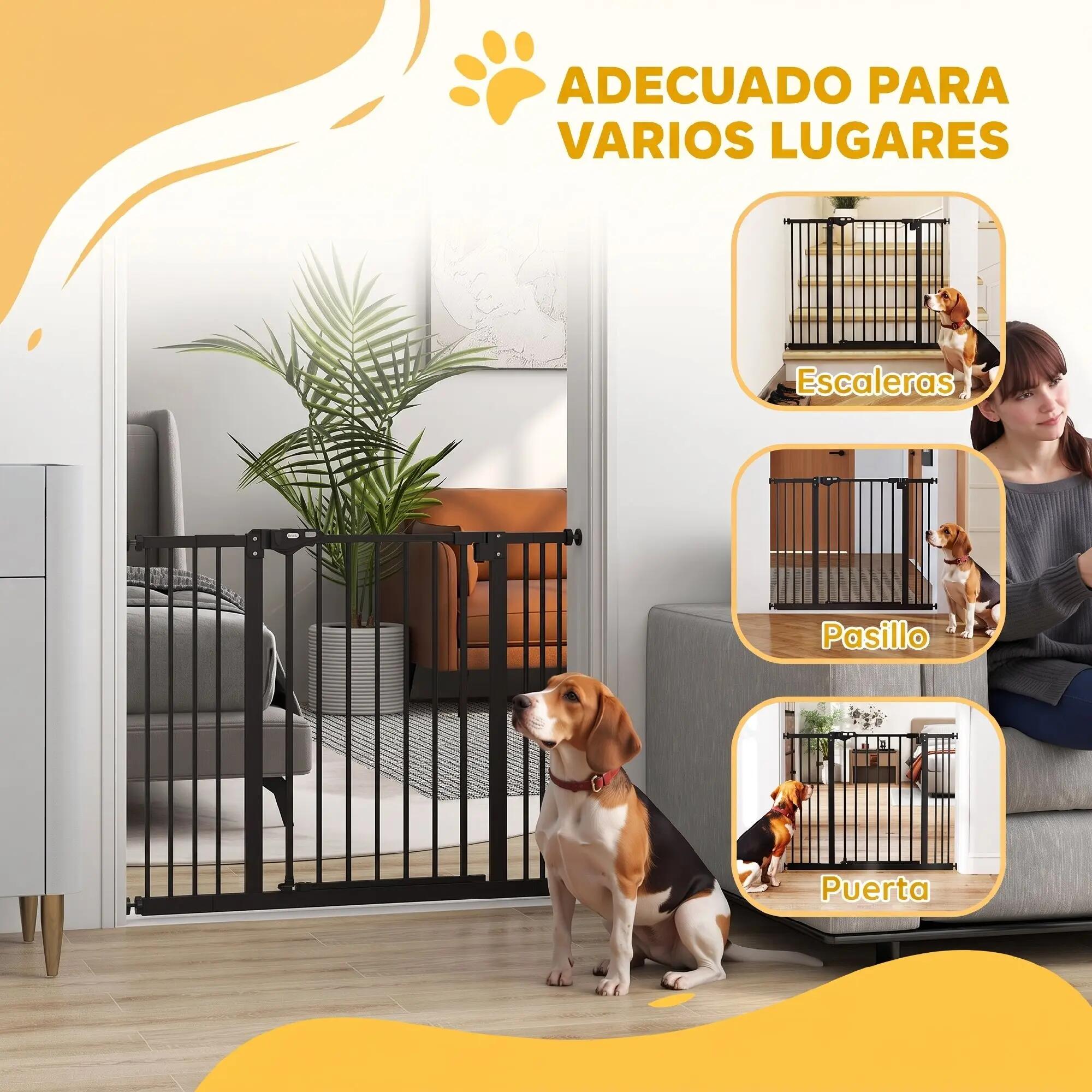 Barreira de segurança 100x2x77 cm preto PawHut 7/9