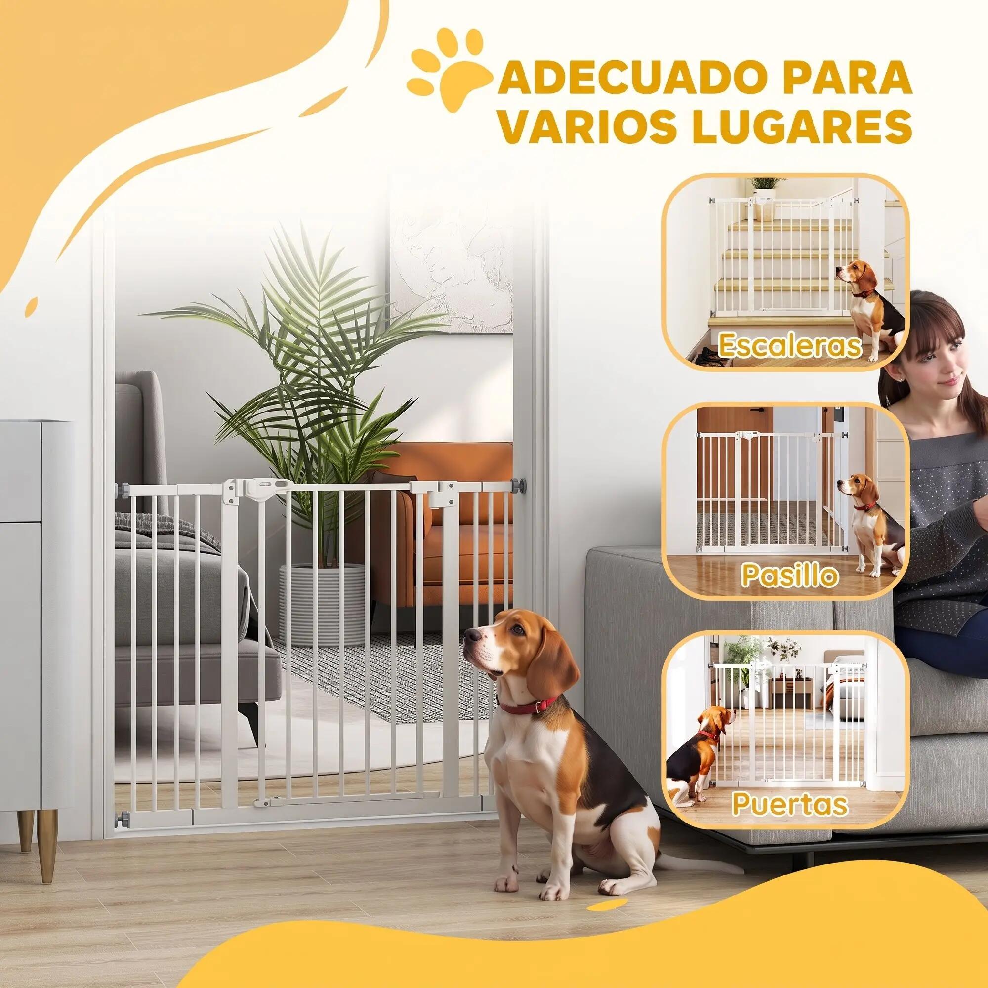 Barreira de segurança 100x2x77 cm branco PawHut 7/9