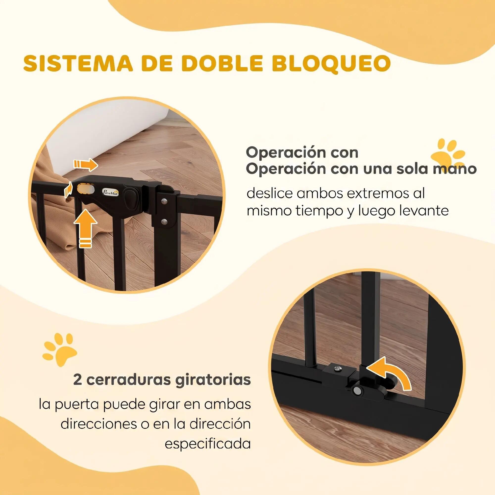 Barreira de segurança 100x2x77 cm preto PawHut 5/9
