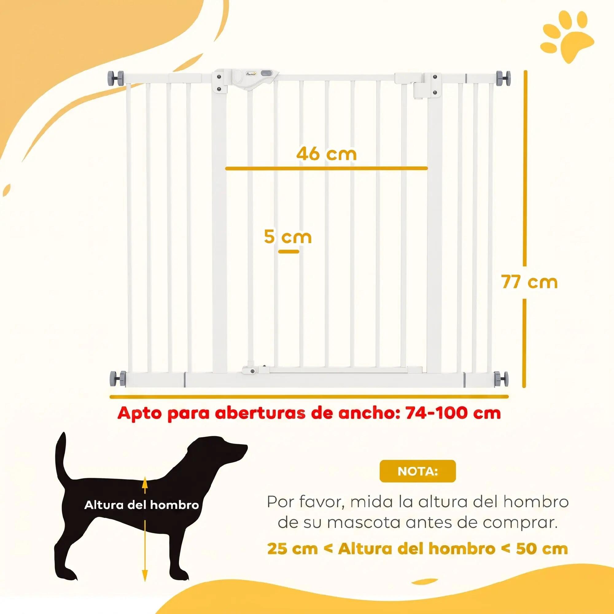 Barreira de segurança 100x2x77 cm branco PawHut 2/9
