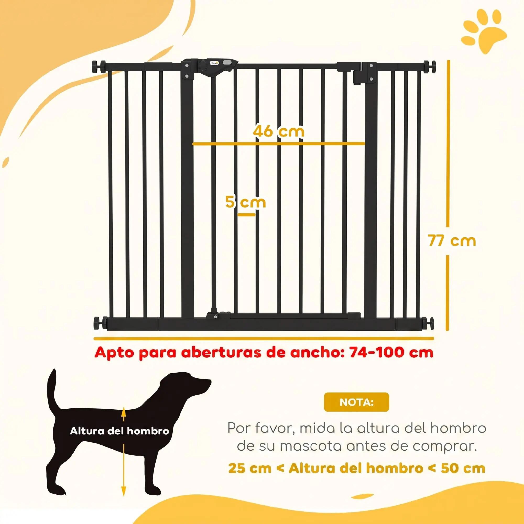 Barreira de segurança 100x2x77 cm preto PawHut 2/9