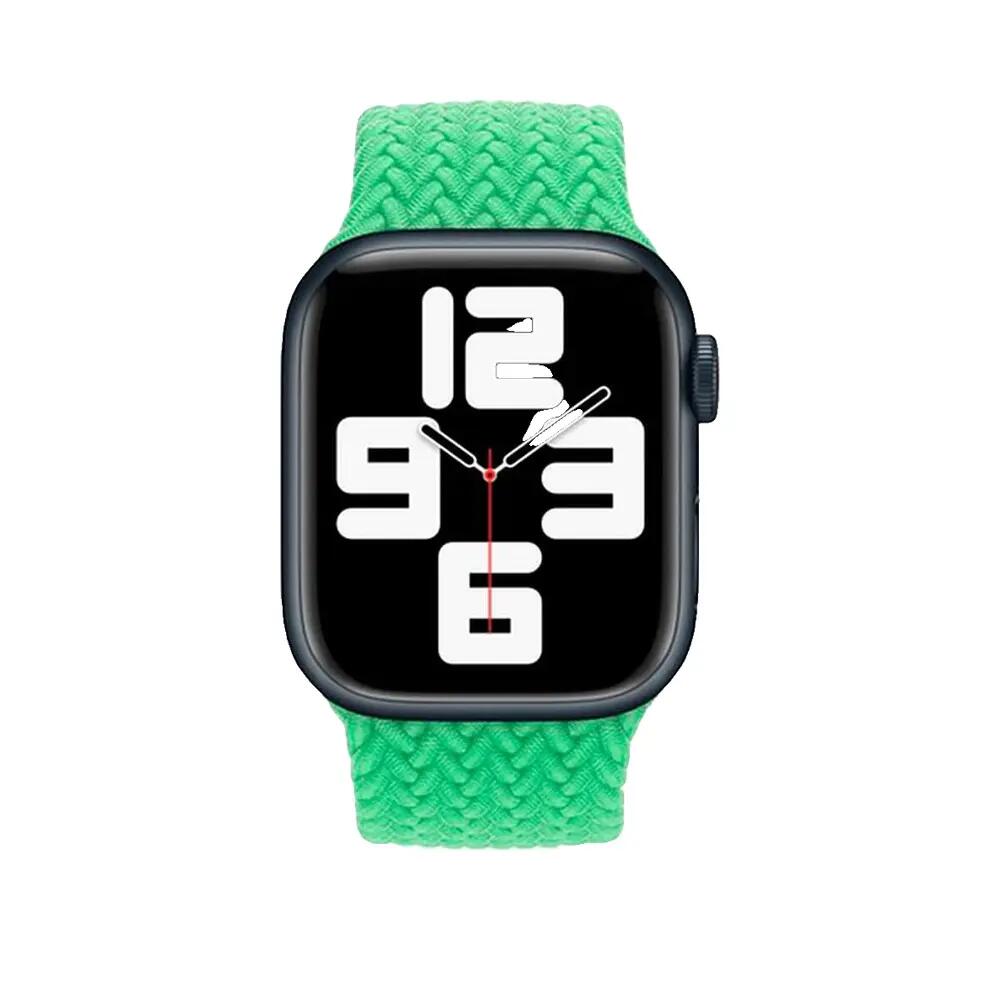 Bracelet Apple en cuir tressé vert 2/2