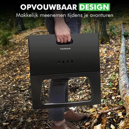 Barbecue pieghevole – portatile – griglia 44 × 32 cm 2/5