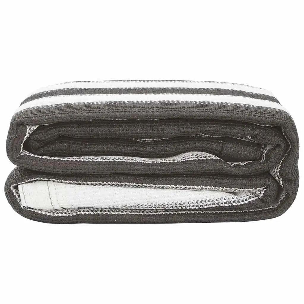 Tapis de tente extérieur en HDPE vidaXL anthracite et blanc 3/7