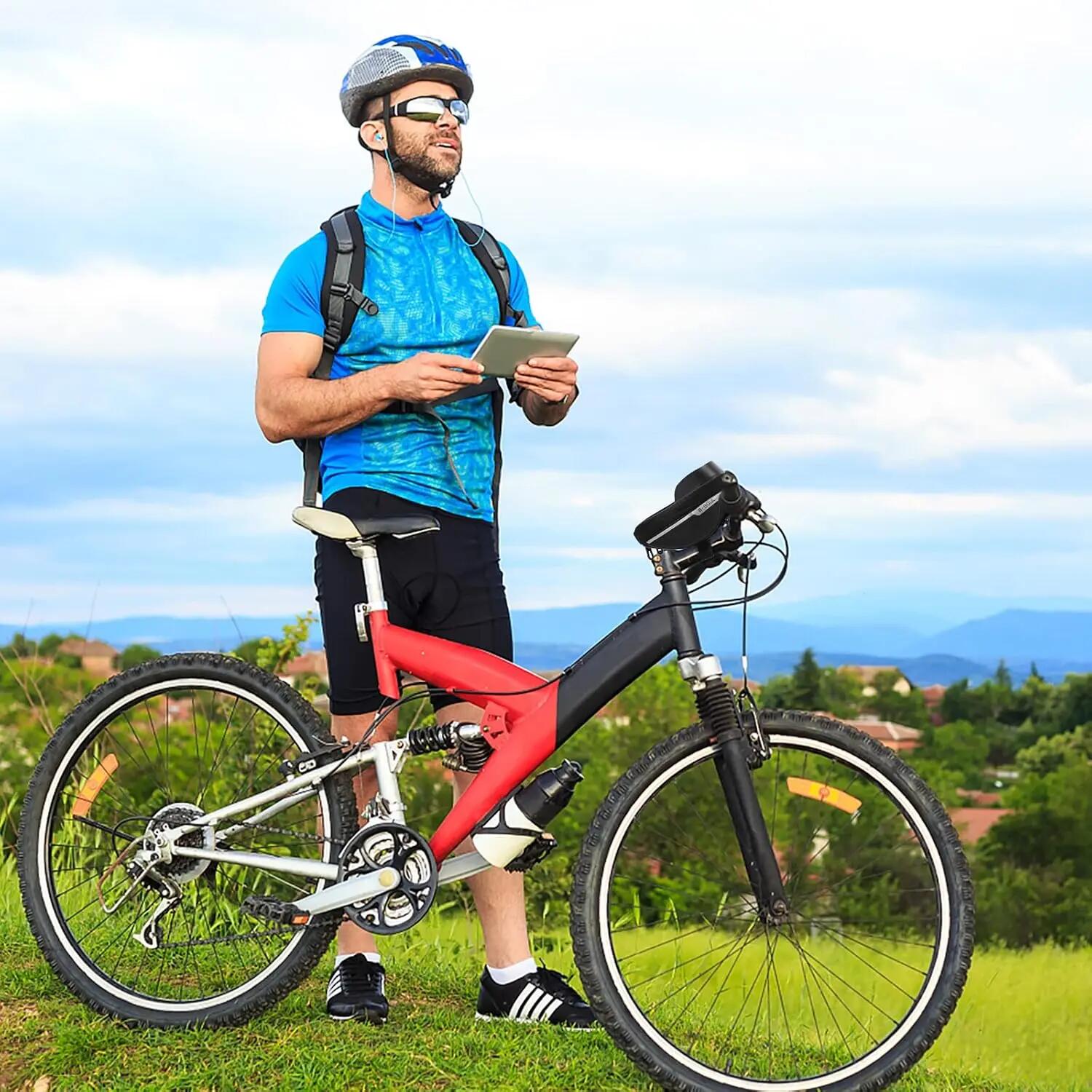 Sacoche de cadre de vélo, support de téléphone avec écran tactile et pare-soleil 7/7