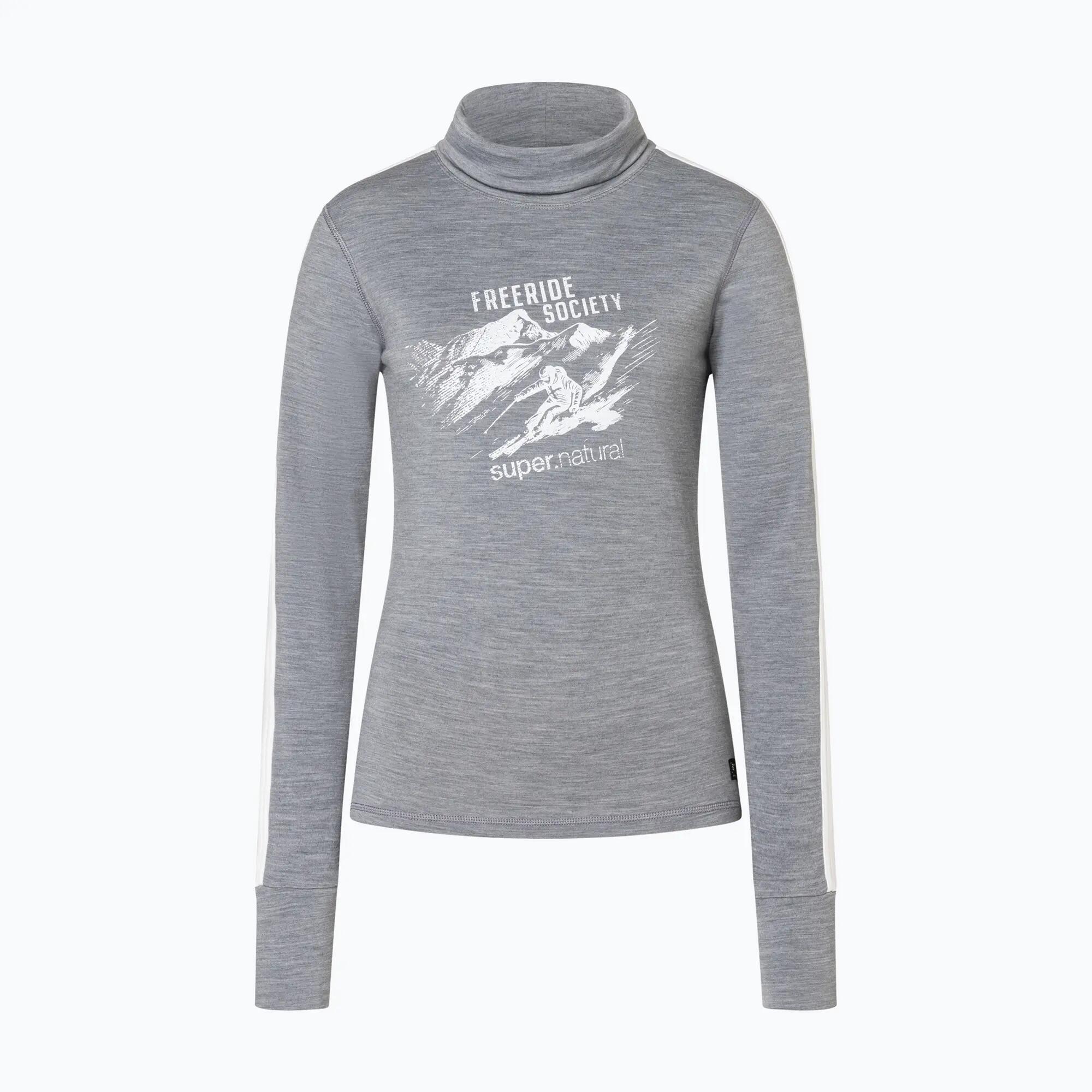 Sweter damski Super.Natural Freeride Roll Neck cashmere grey melange / f. white 4/6