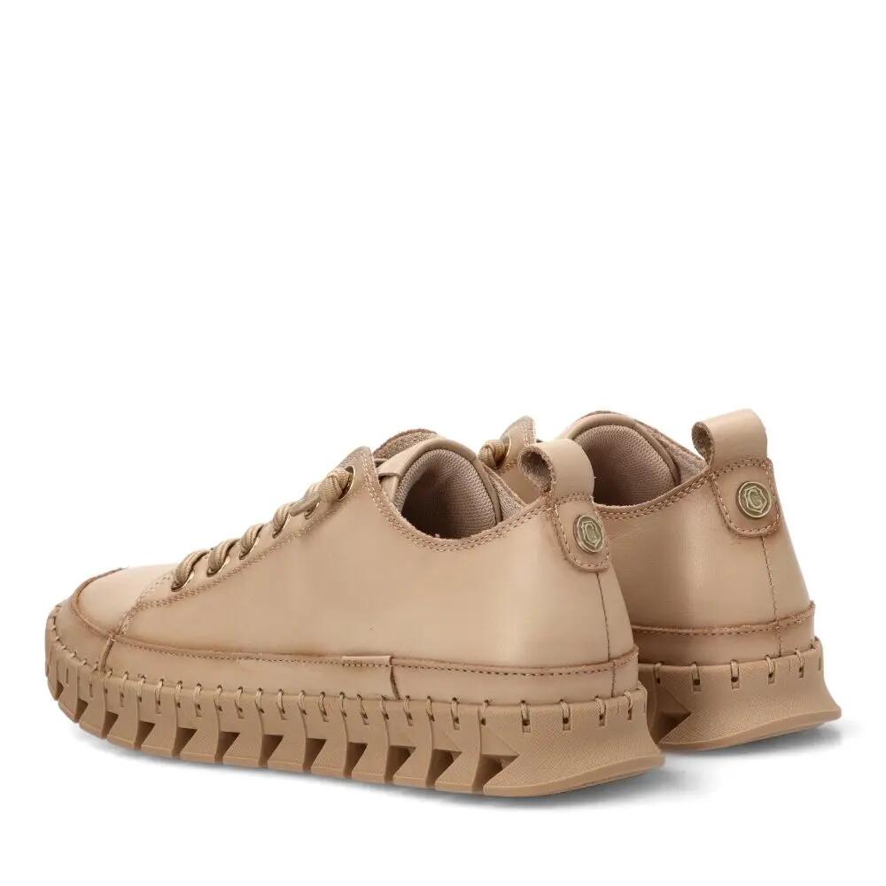 Deportivas Cómodas Mujer Suela Plana - Modelo 162531 Beige 4/6