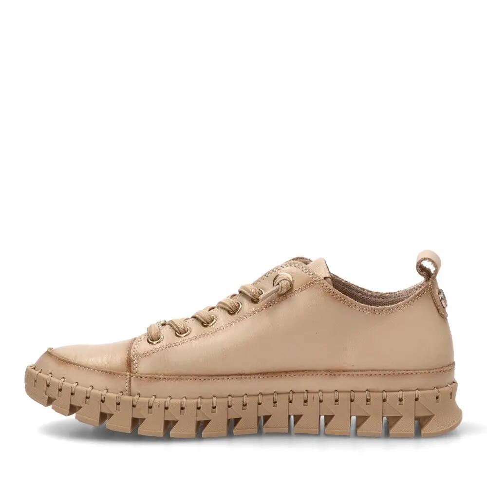 Deportivas Cómodas Mujer Suela Plana - Modelo 162531 Beige 3/6