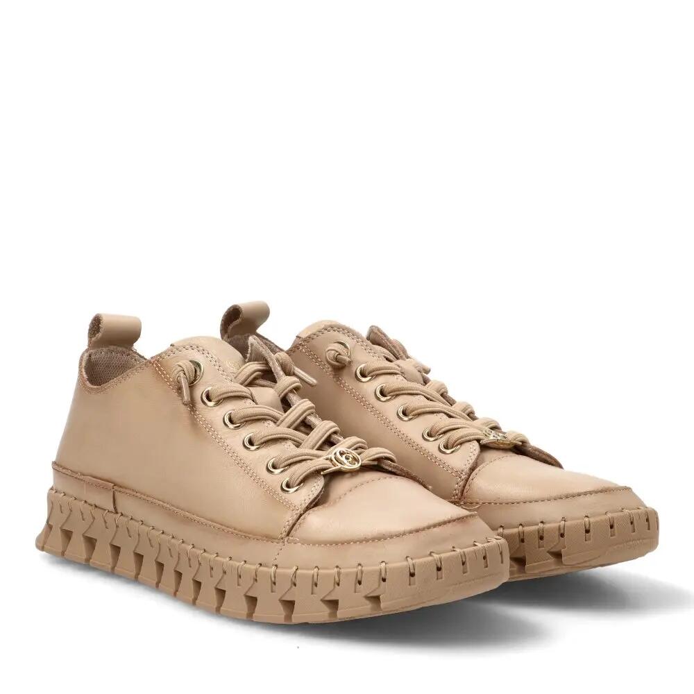 Deportivas Cómodas Mujer Suela Plana - Modelo 162531 Beige 2/6