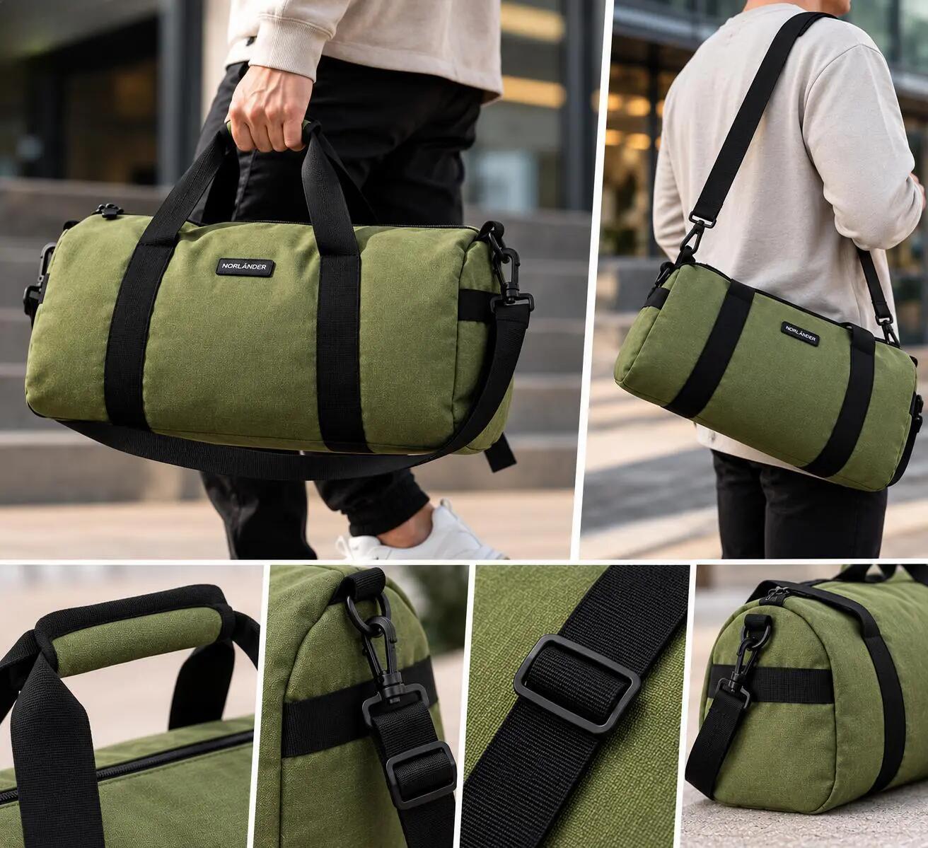 NORLÄNDER Outdoor Duffel Bag 27L Torba Sportowa Podróżna Weekendowa Zielona 3/7
