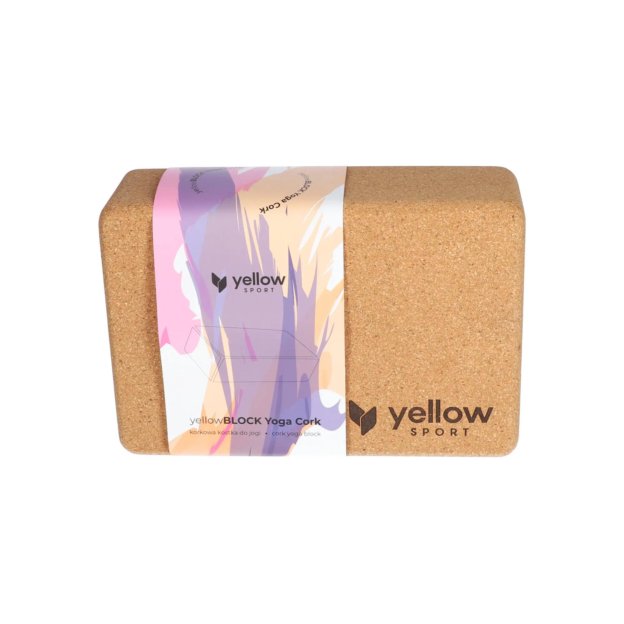 Kostka do jogi z naturalnego korka yellowSPORT yellowBLOCK Yoga Cork 3/4