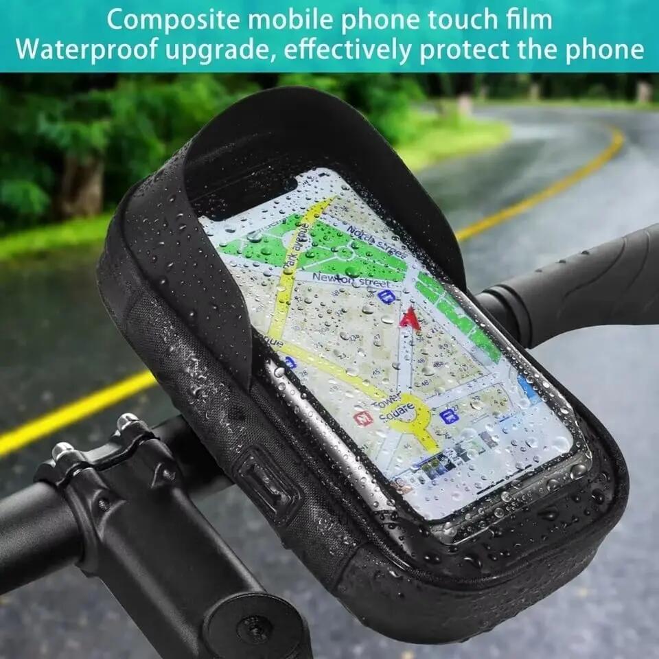 Support de téléphone pour vélo, étanche, avec pochette zippée rotative à 360° po 6/7