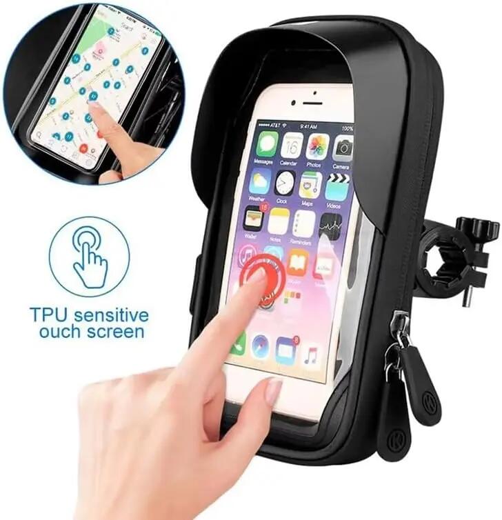 Support de téléphone pour vélo, étanche, avec pochette zippée rotative à 360° po 2/7