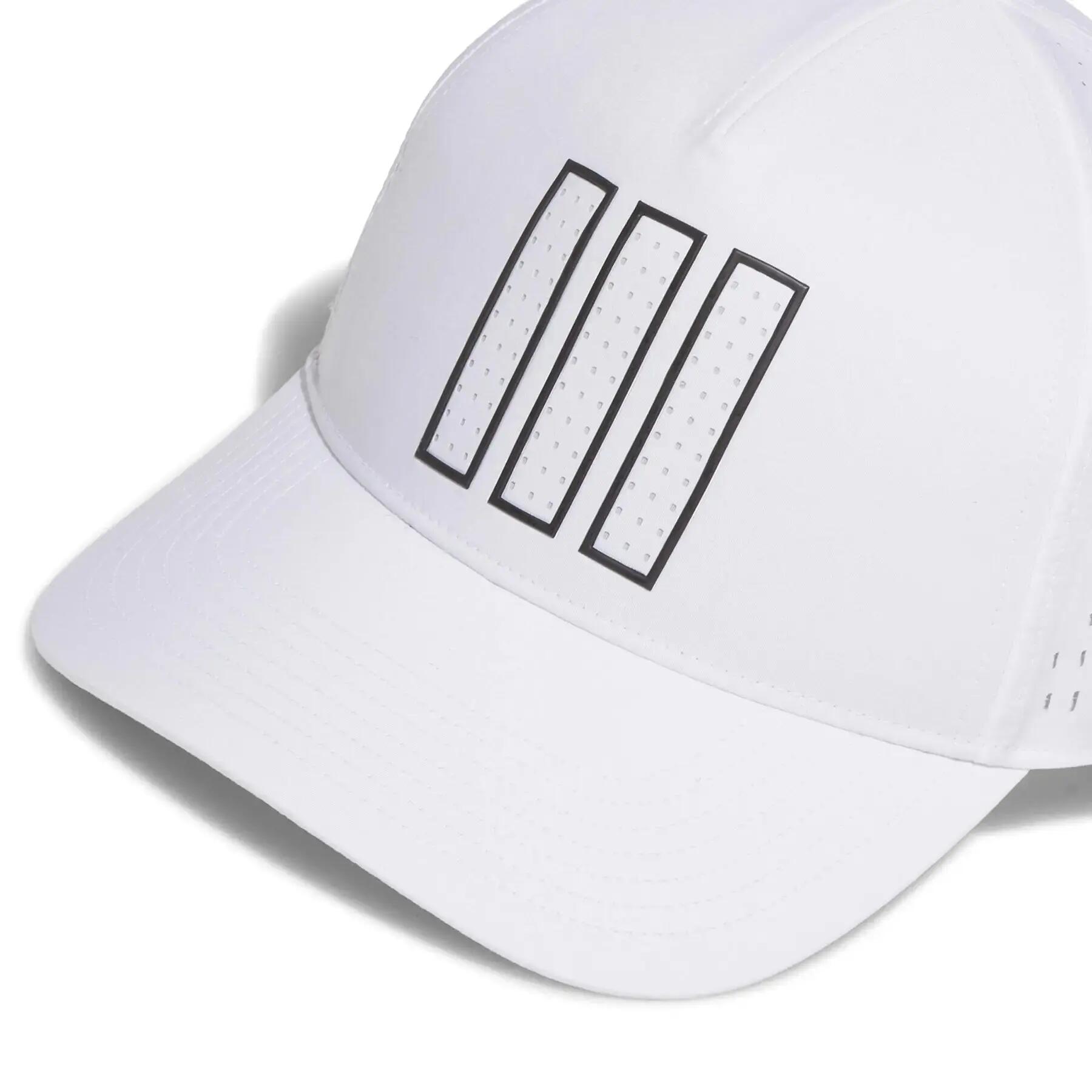 Casquette de golf Adidas Tour Hat 3 Stripes 26 pour homme, blanche 3/4