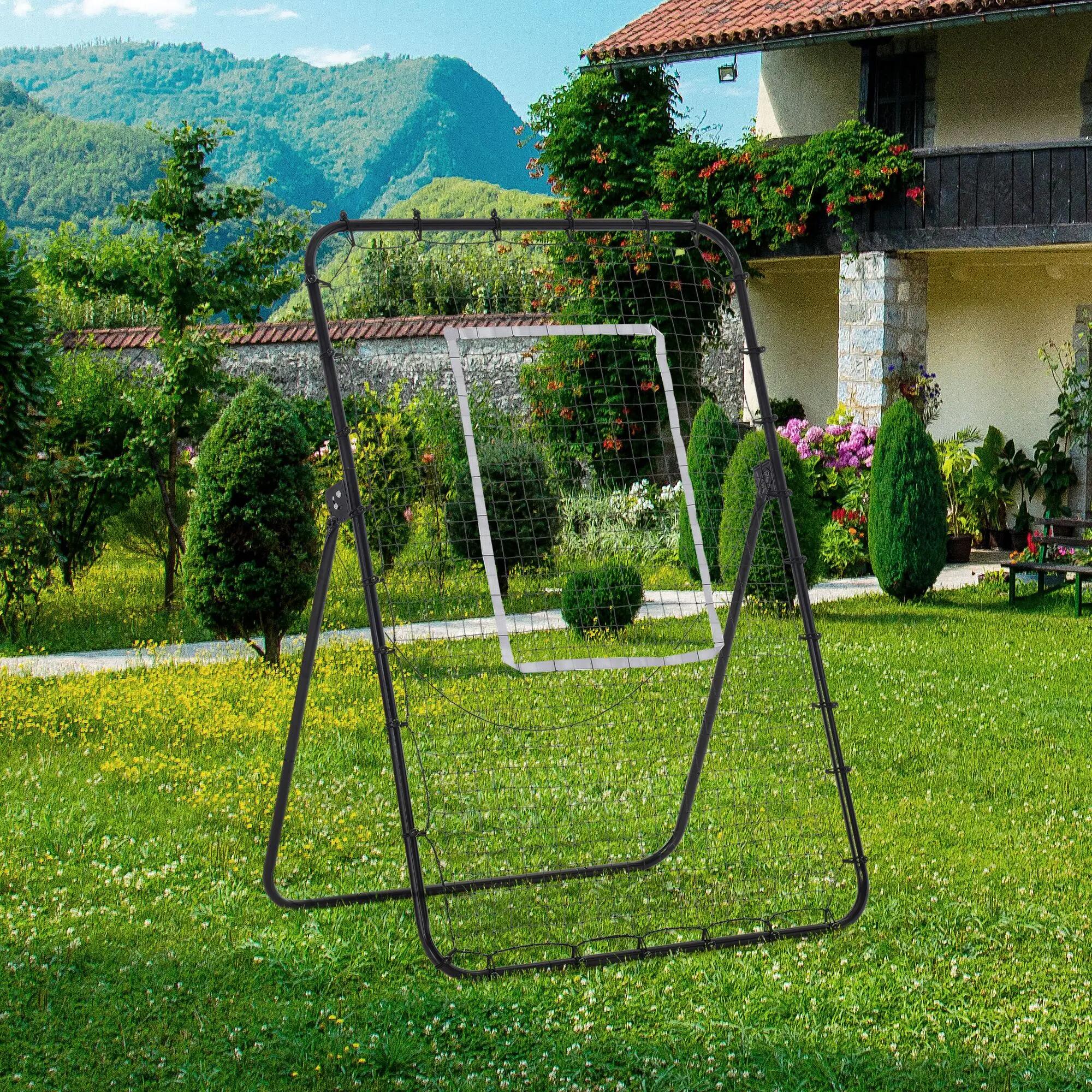 Filet de rebond de football pliable avec cible, hauteur et angle réglables 4/9