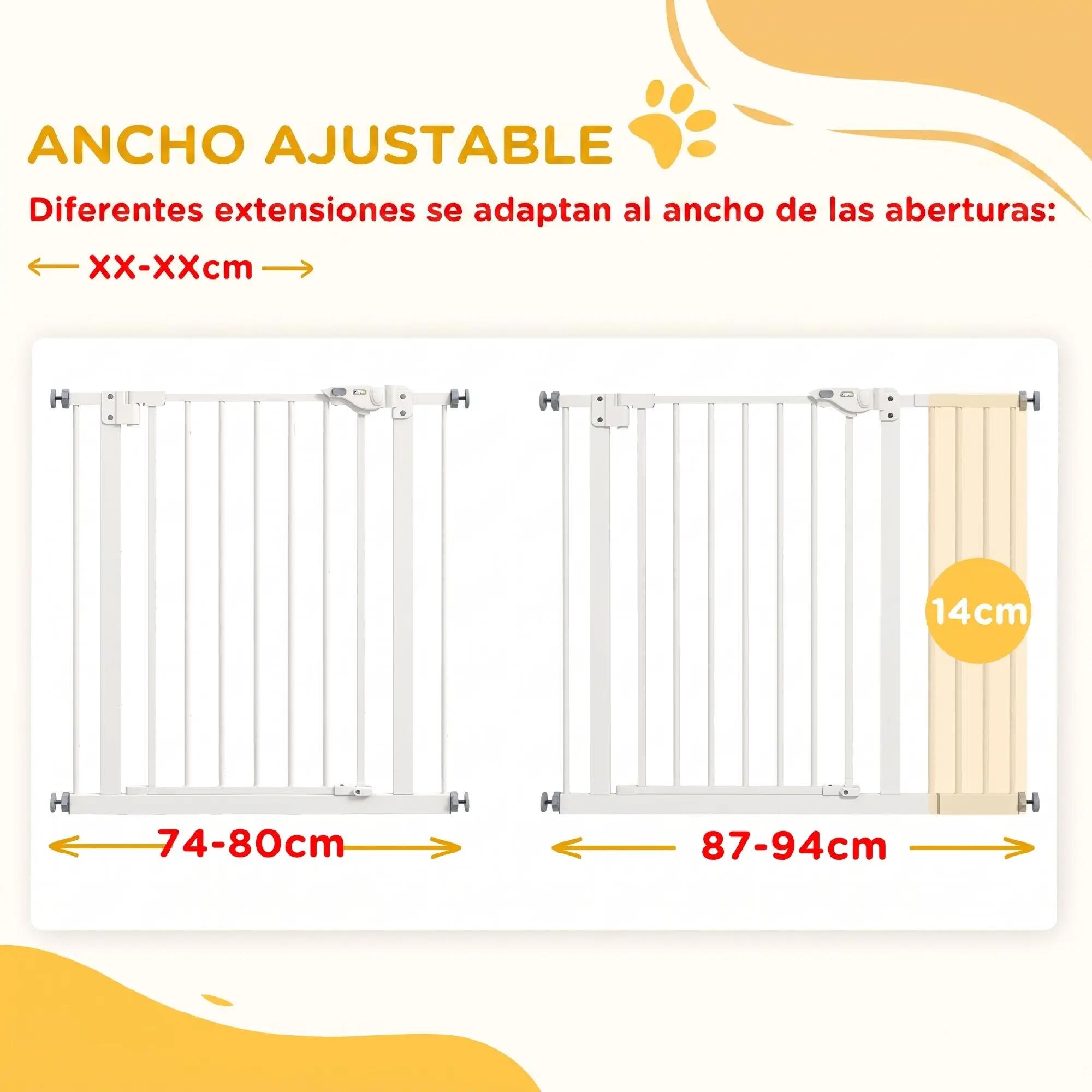 Barreira de segurança 94x2x77 cm branco PawHut 6/9