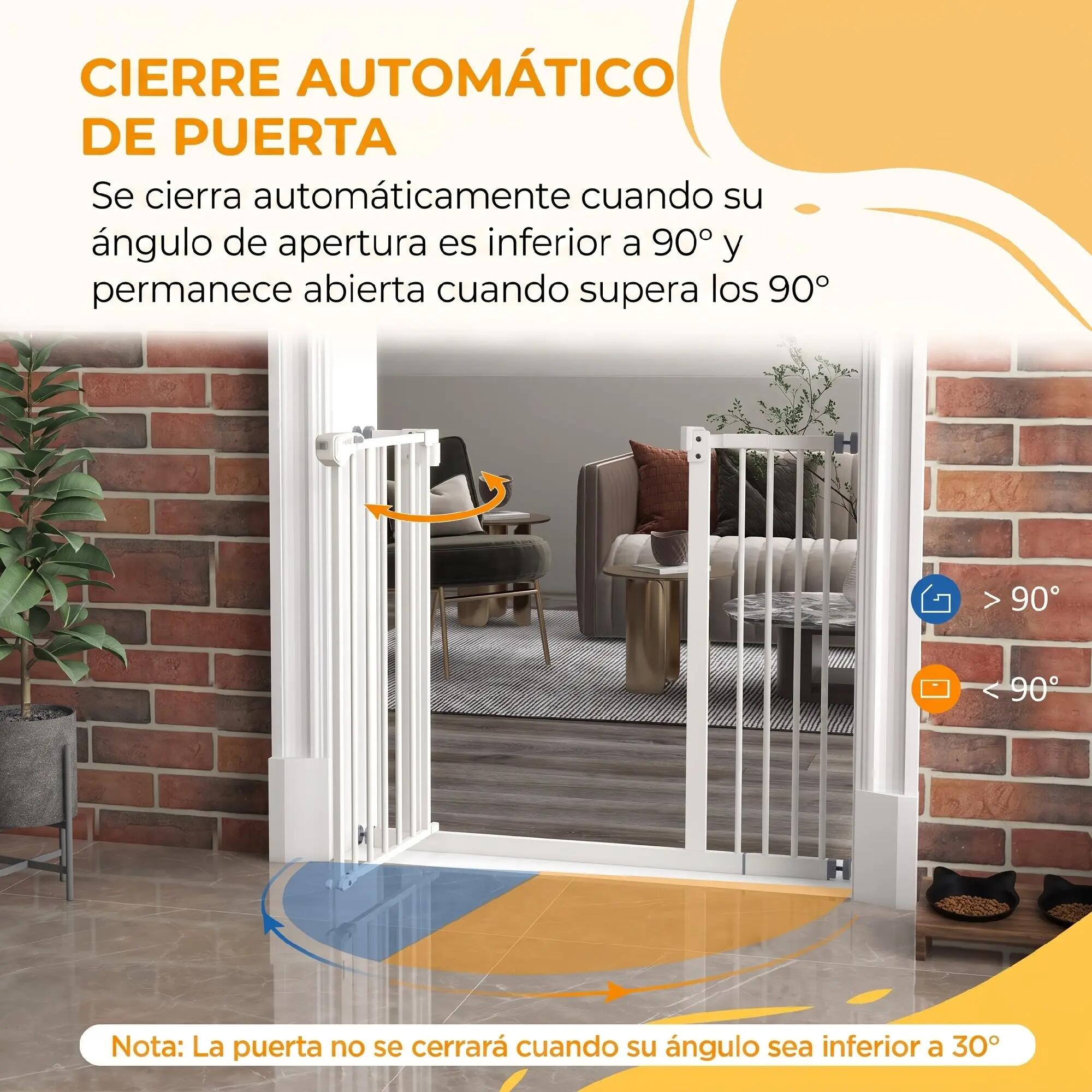 Barreira de segurança 94x2x77 cm branco PawHut 4/9